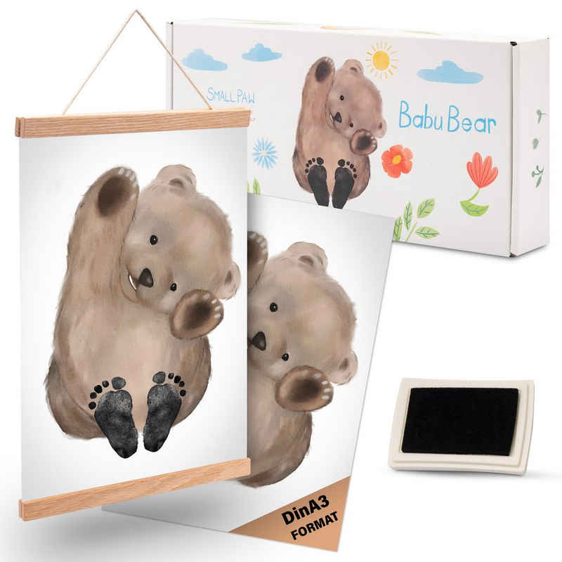 Salt Berry Poster SMALL PAW Fußabdruck Baby Set, Geschenk, Baby Abdruckset für Babys, Babu Bear