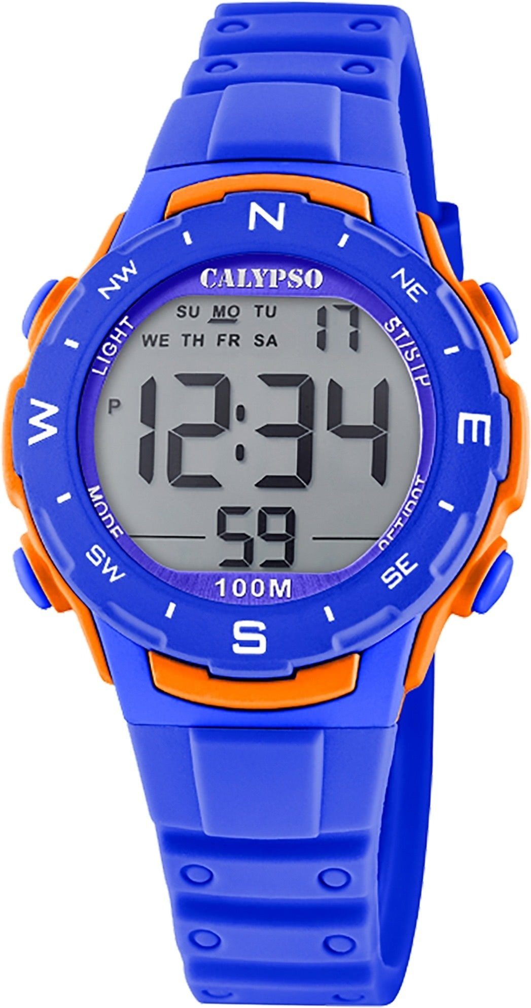 CALYPSO WATCHES Digitaluhr Calypso Unisex Uhr Digital Sport K5801/3, Damen, Herrenuhr rund, mittel (ca. 35mm) Kunststoffband, Sport-Style