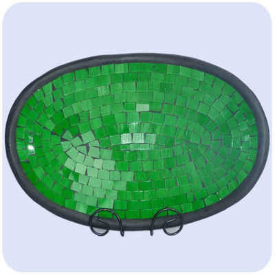 SIMANDRA Dekoschale Glas-Mosaikschale Tonschale oval XL