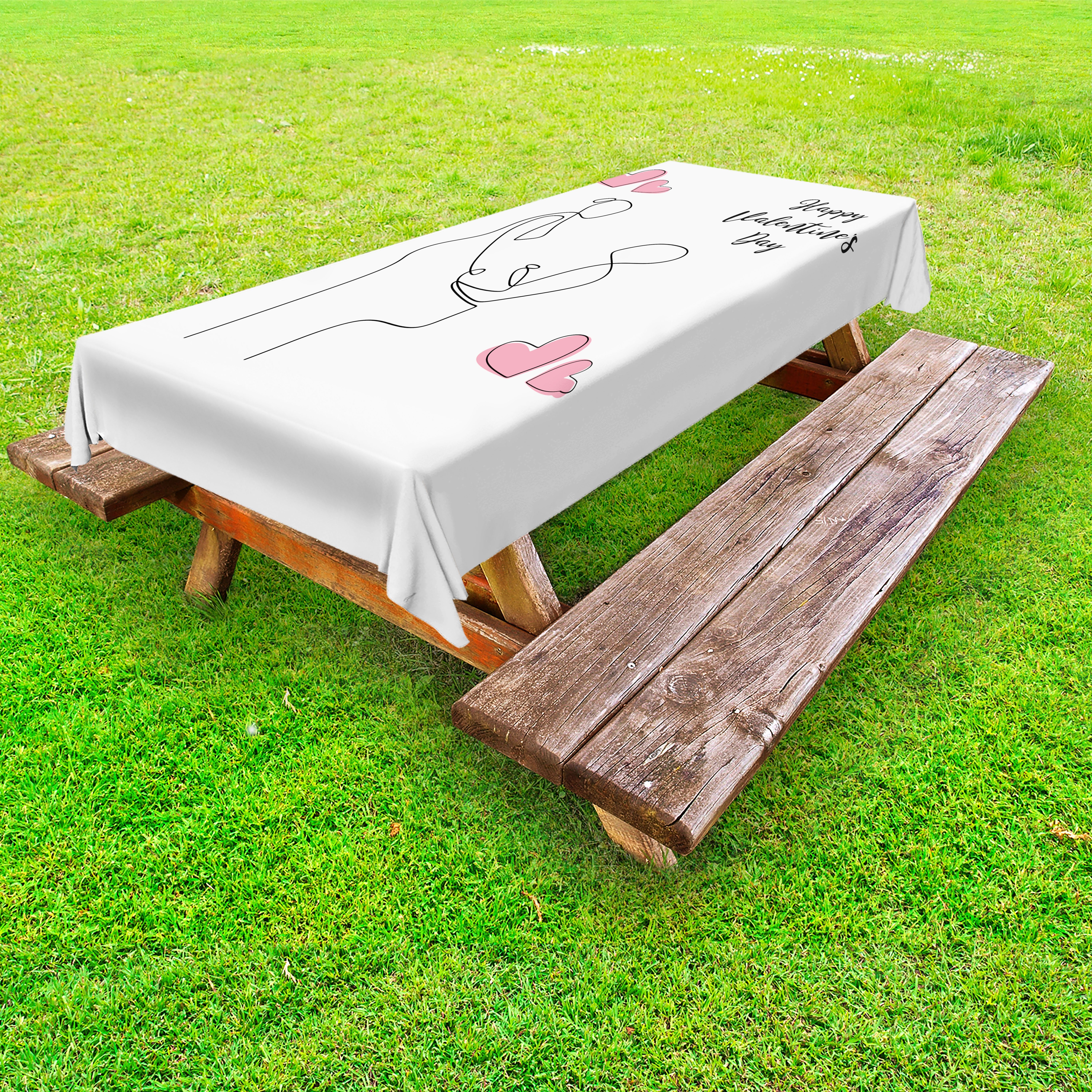 Abakuhaus Tischdecke dekorative waschbare Picknick-Tischdecke, Valentinstag Liebe Themed Vektor | Tischdecken