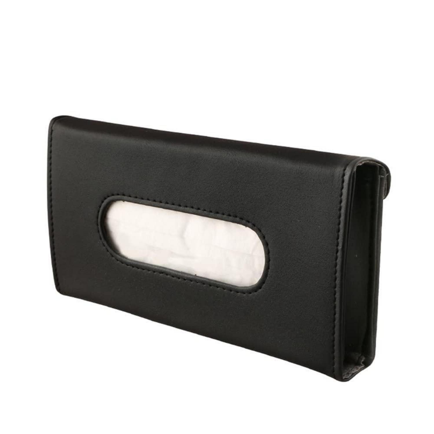 LuxusKollektion Papiertuchbox Taschentuchhalter Leder Auto Sonnenblende schwarz (1 St)