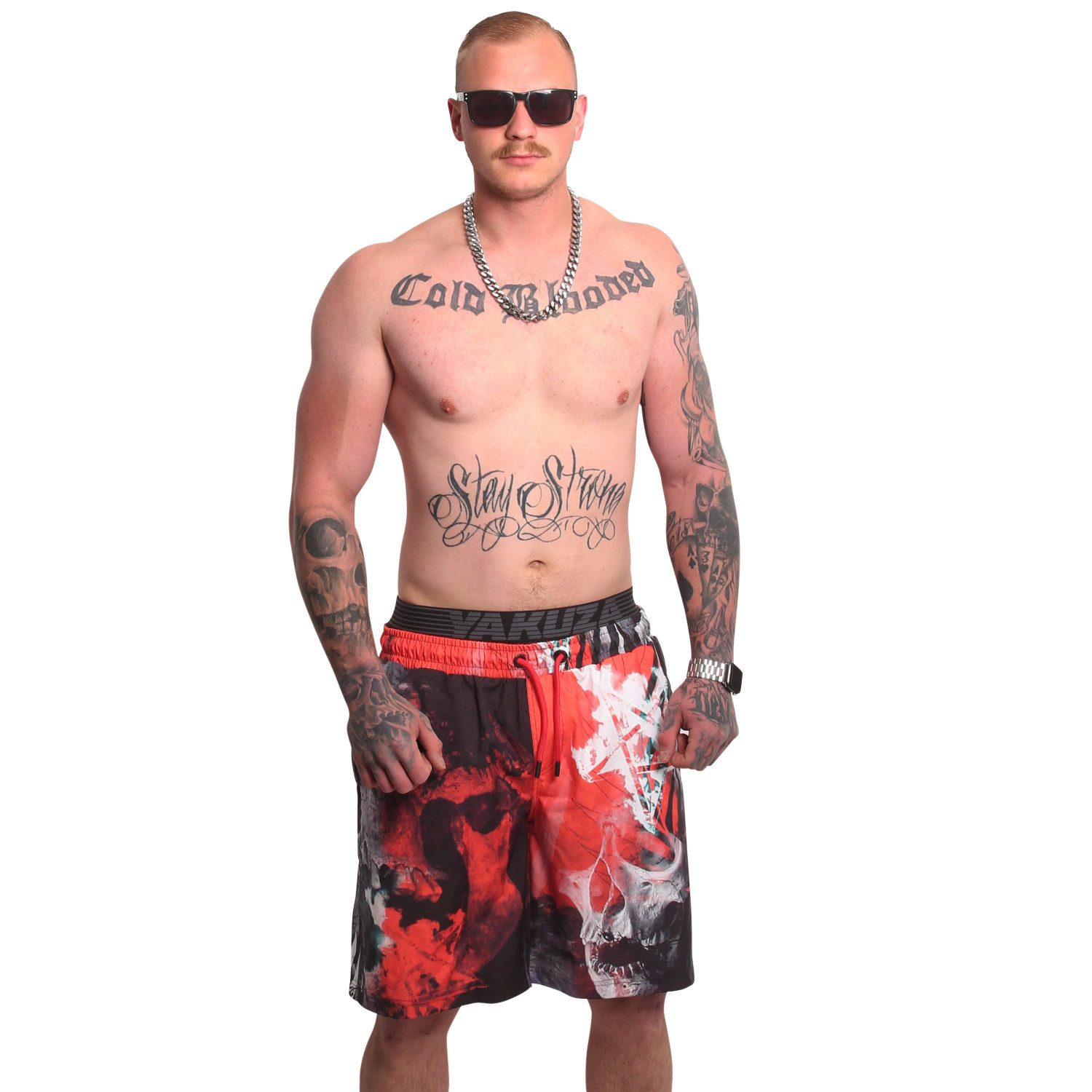 YAKUZA Boardshorts Ghost Allover mit Doppelbund