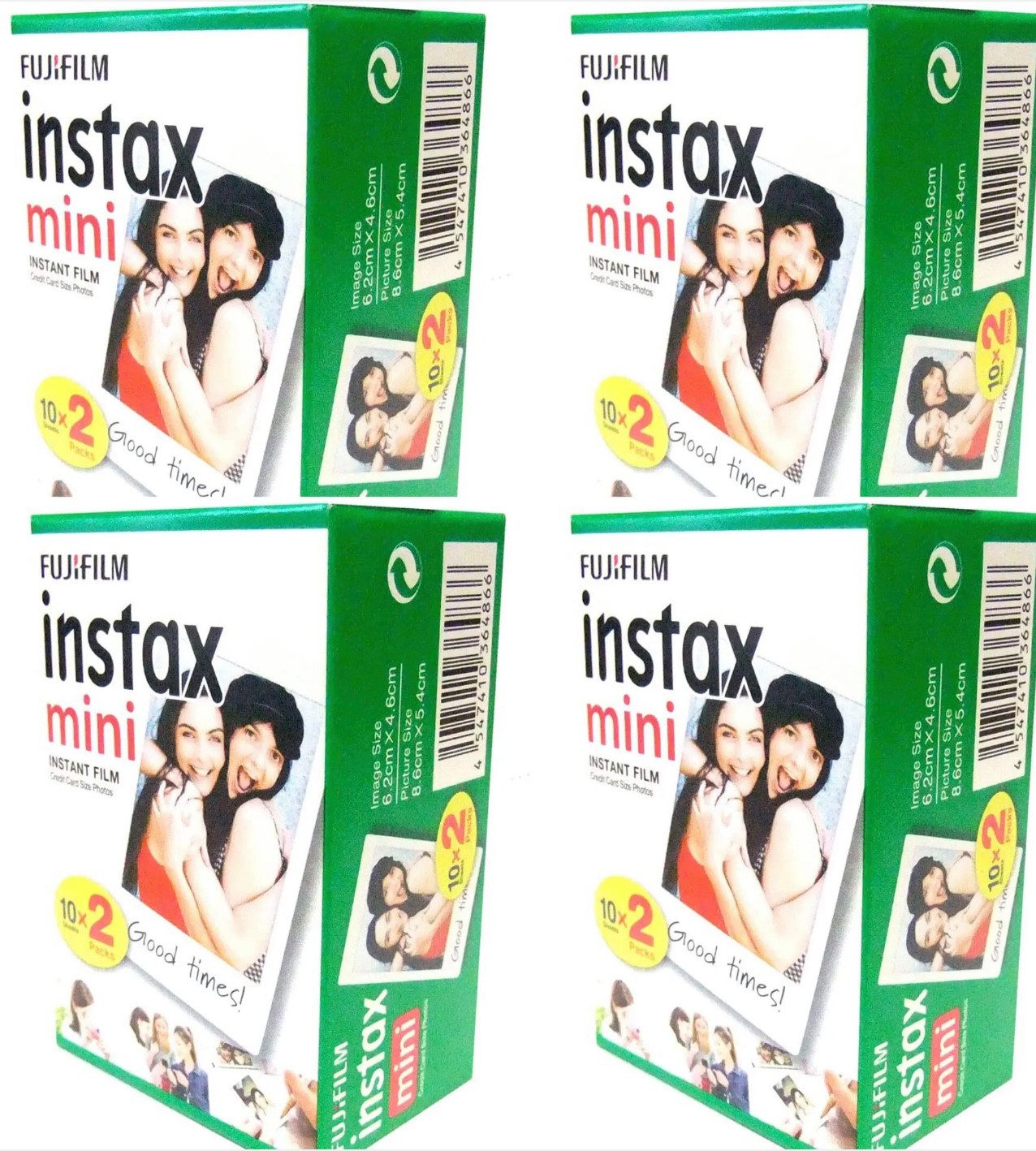 FUJIFILM Sofortbildfilm 4 x Instax Mini Film Doppelpack, 80 (1-St)