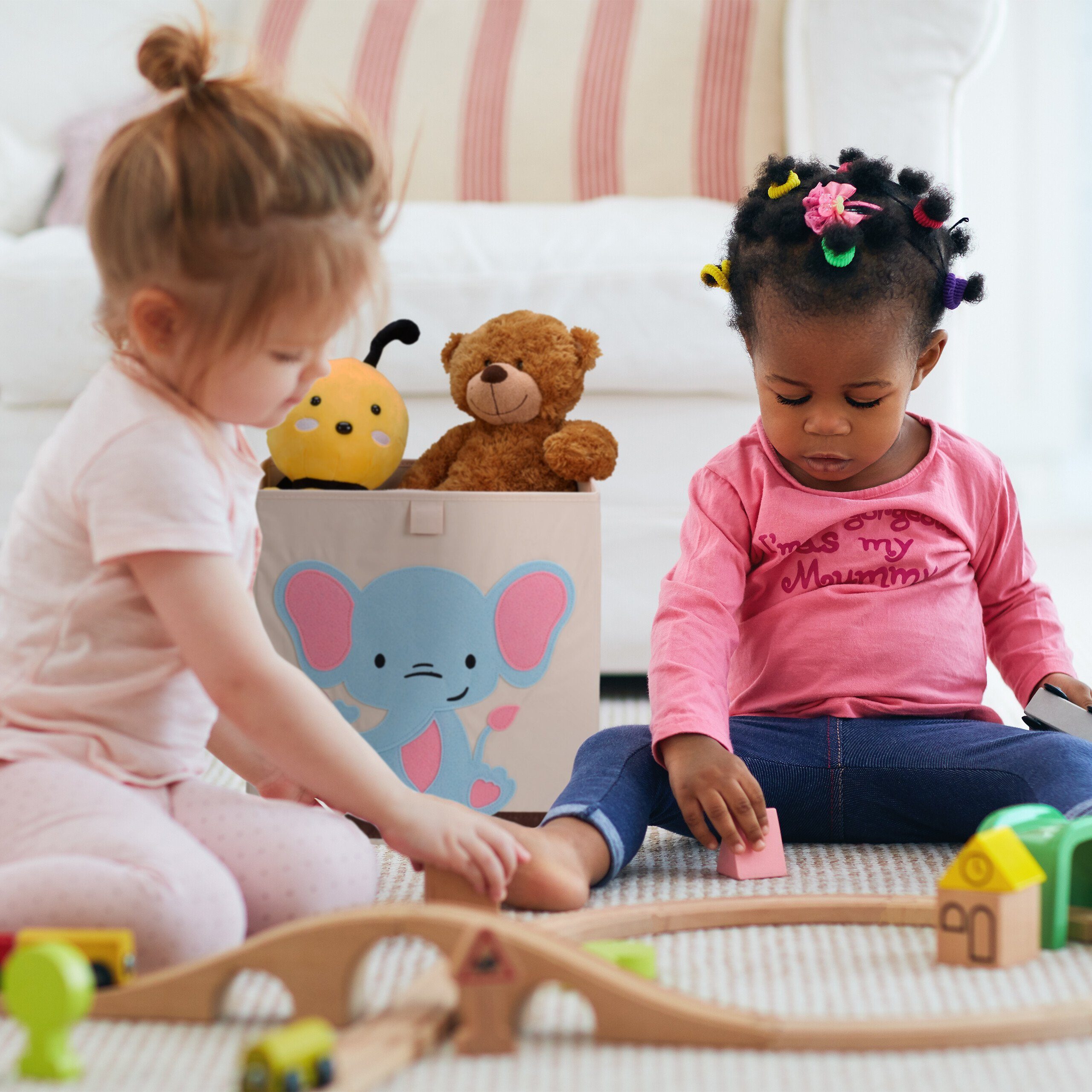 relaxdays Aufbewahrungsbox mit Elefantenmotiv