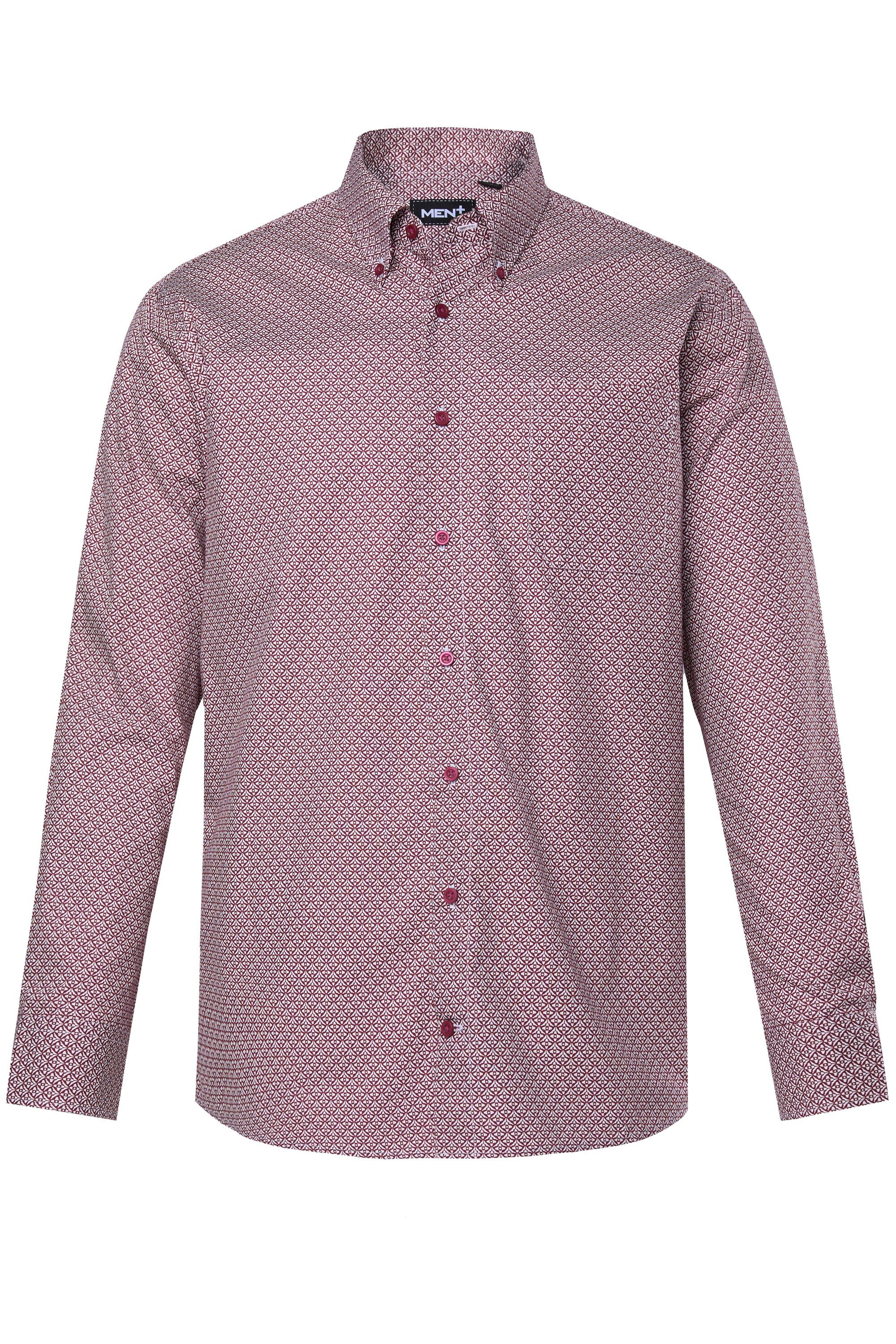 Men Plus Businesshemd Hemd Langarm Minimalmuster Kentkragen Comfort Fit