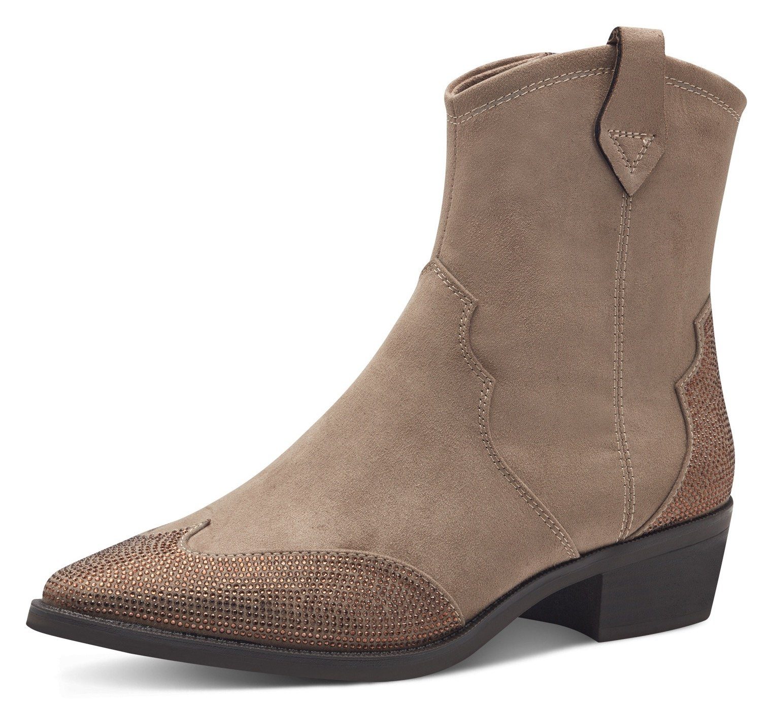 MARCO TOZZI Westernstiefelette, Blockabsatz, Cowboy Stiefelette, günstig online kaufen