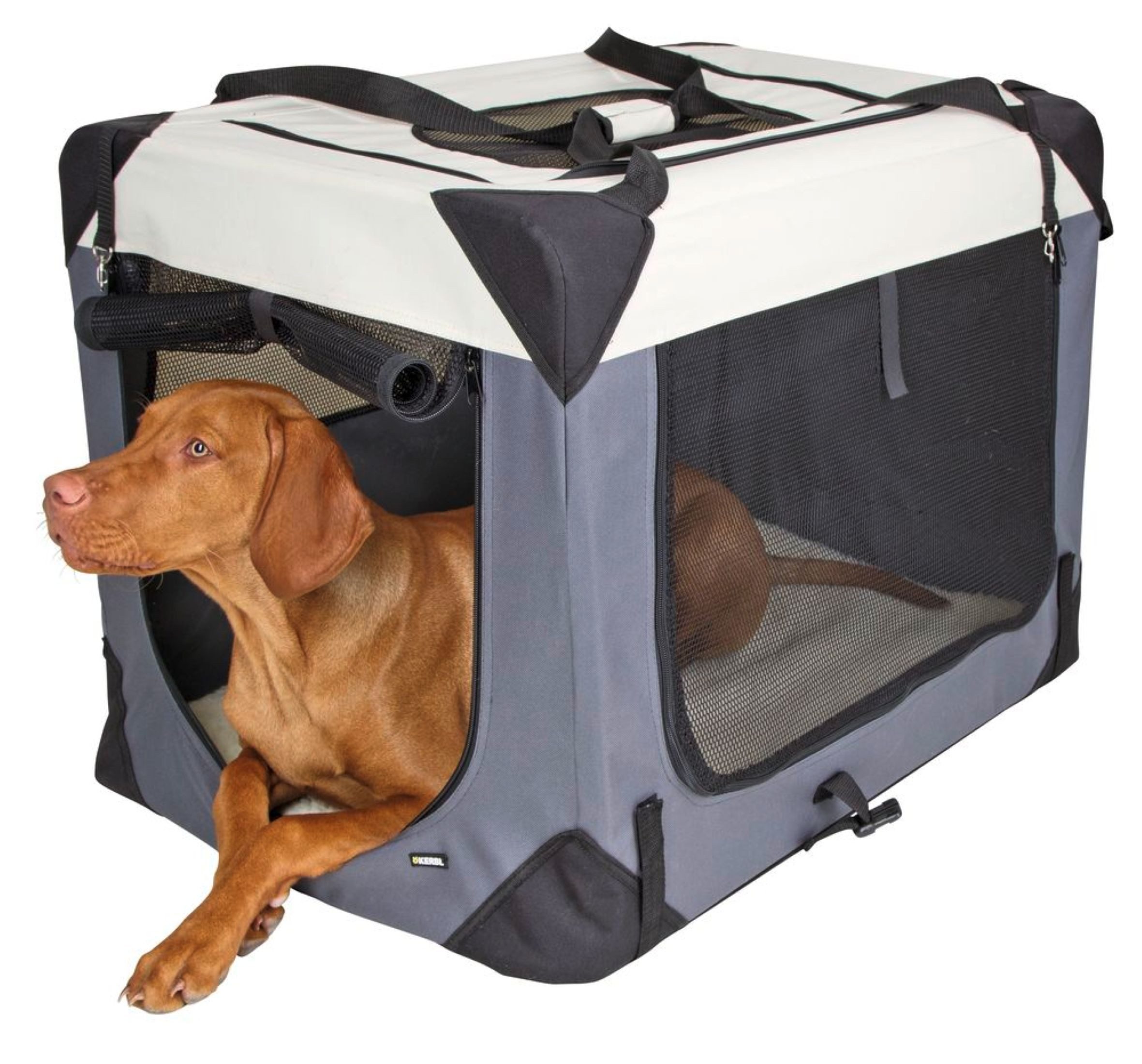 Thumbnail - Kerbl Tiertransportbox Kerbl Transportbox Journey 70x52x52cm grau/beige 80597