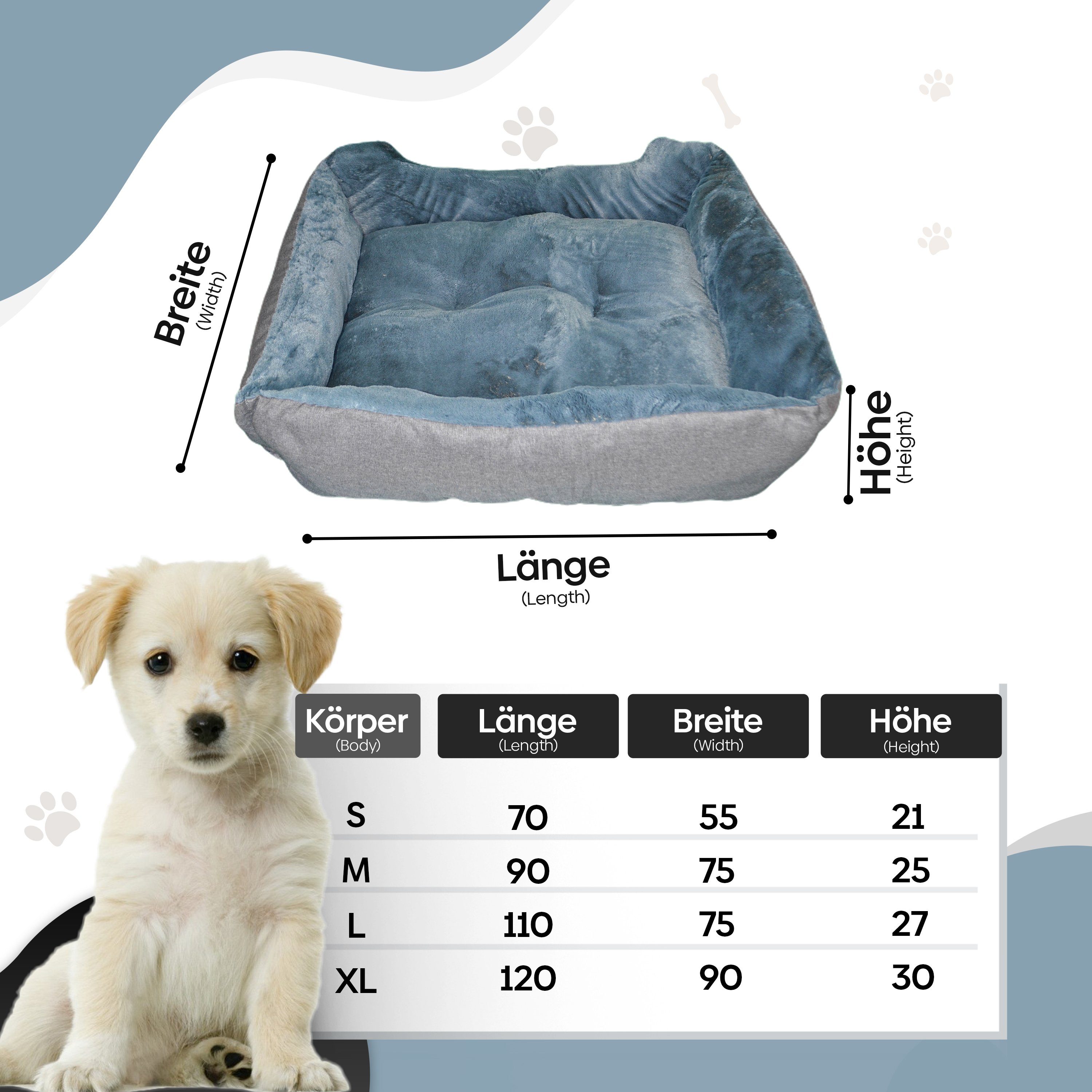 Defactoshop Tierbett Hundebett, Kissen in Leinenoptik, günstig online kaufen