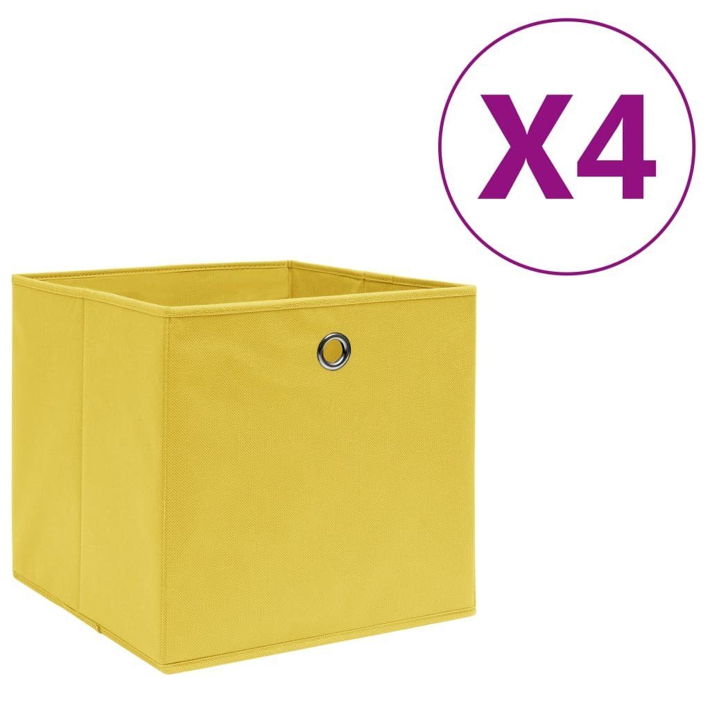 vidaXL Aufbewahrungsbox Aufbewahrungsboxen 4 Stk. Vliesstoff 28x28x28 cm Gelb (4 St)