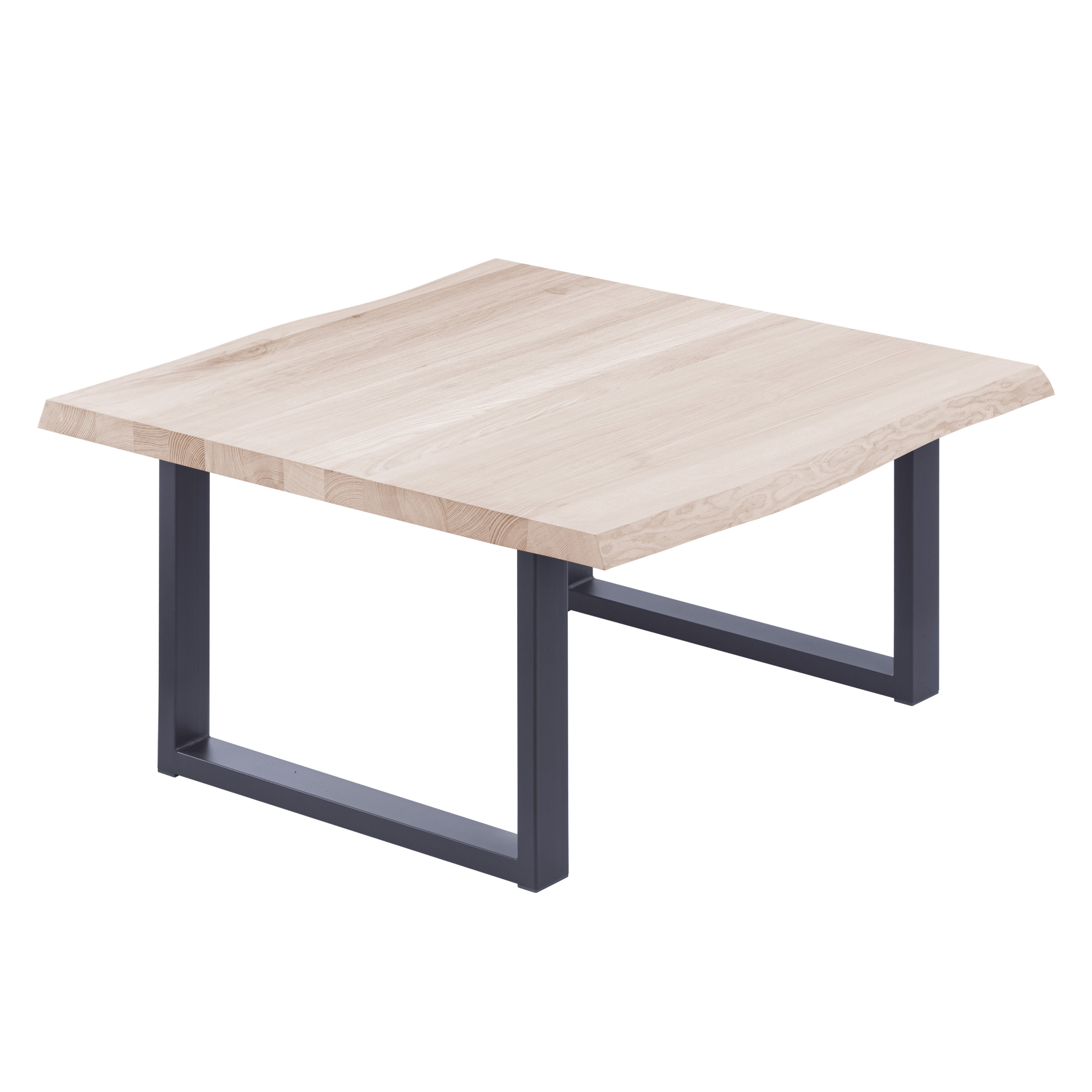 LAMO Manufaktur Baumkantentisch Loft Esstisch Massivholz inkl. Metallgestell (1 Tisch), Baumkante massiv