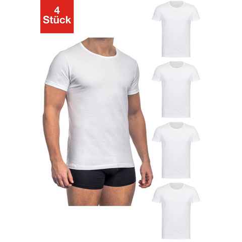 Barrio 13 Unterhemd T-Shirt Business mit Kurzarm und Rundhals für Herren aus Baumwolle (Packung, Set, Spar-Pack, Spar-Packung, 4-St., 4er-Pack) Feinripp aus 100% Baumwolle