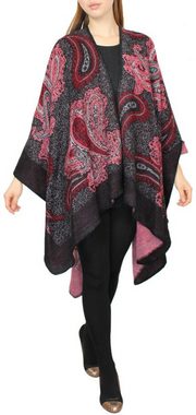 dy_mode Poncho Damen Wendeponcho Cape Umhang in Paisley Muster Poncho Oversize in Paisley Muster