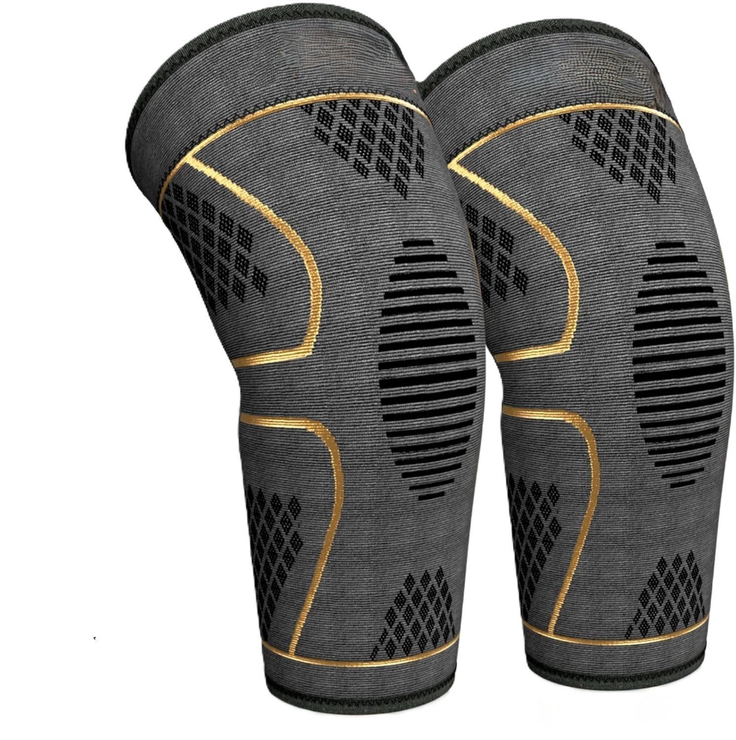 NEENCA Kniebandage Kupfer-farben für Damen & Herren, Kompressions für Sport und Genesung (Kompressions-Kniebandagen für Training, Regeneration, Sport und Rehabilitation, 2er Set Kniebandagen effektive Unterstützung Schmerzlinderung Sport), Optimale Knieunterstützung, Druckverteilung, atmungsaktiv, langlebig