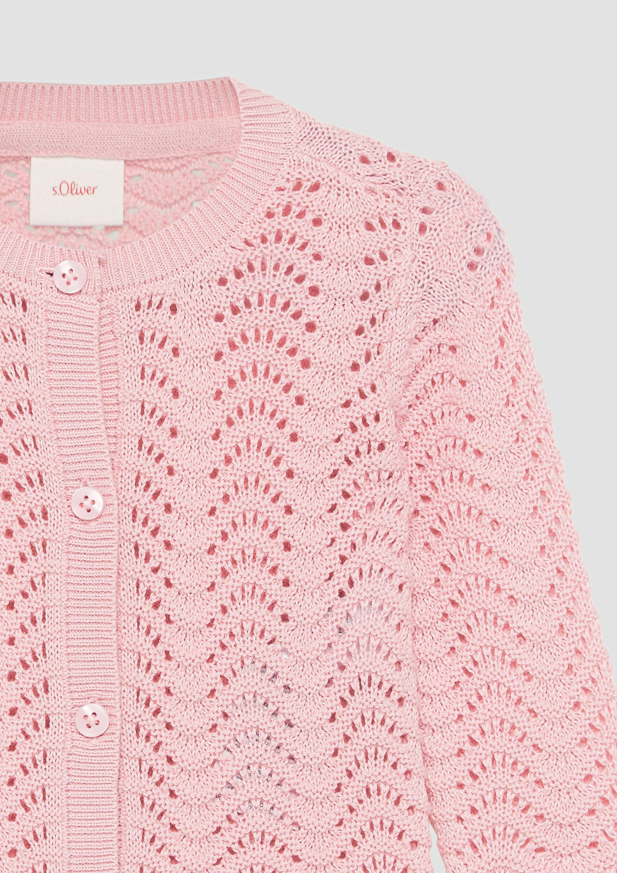s.Oliver Cardigan Strickjacke Weiche Strickjacke mit Ajourmuster