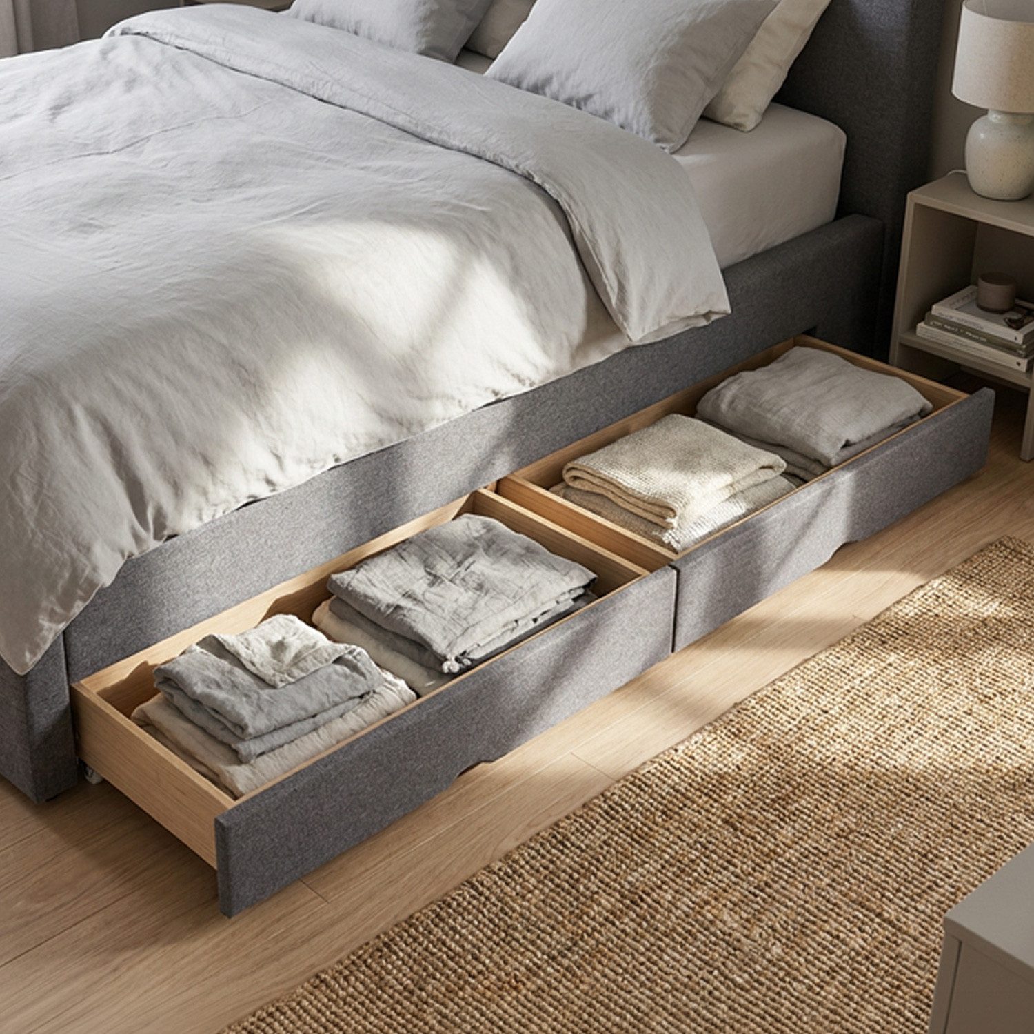 Homestyle4u Bettschubkasten Unterbettkommode 2er Set mit Rollen Bettschublade BHT 99,5x12,5x41,5 (Set, 2er 2x Bettkasten)