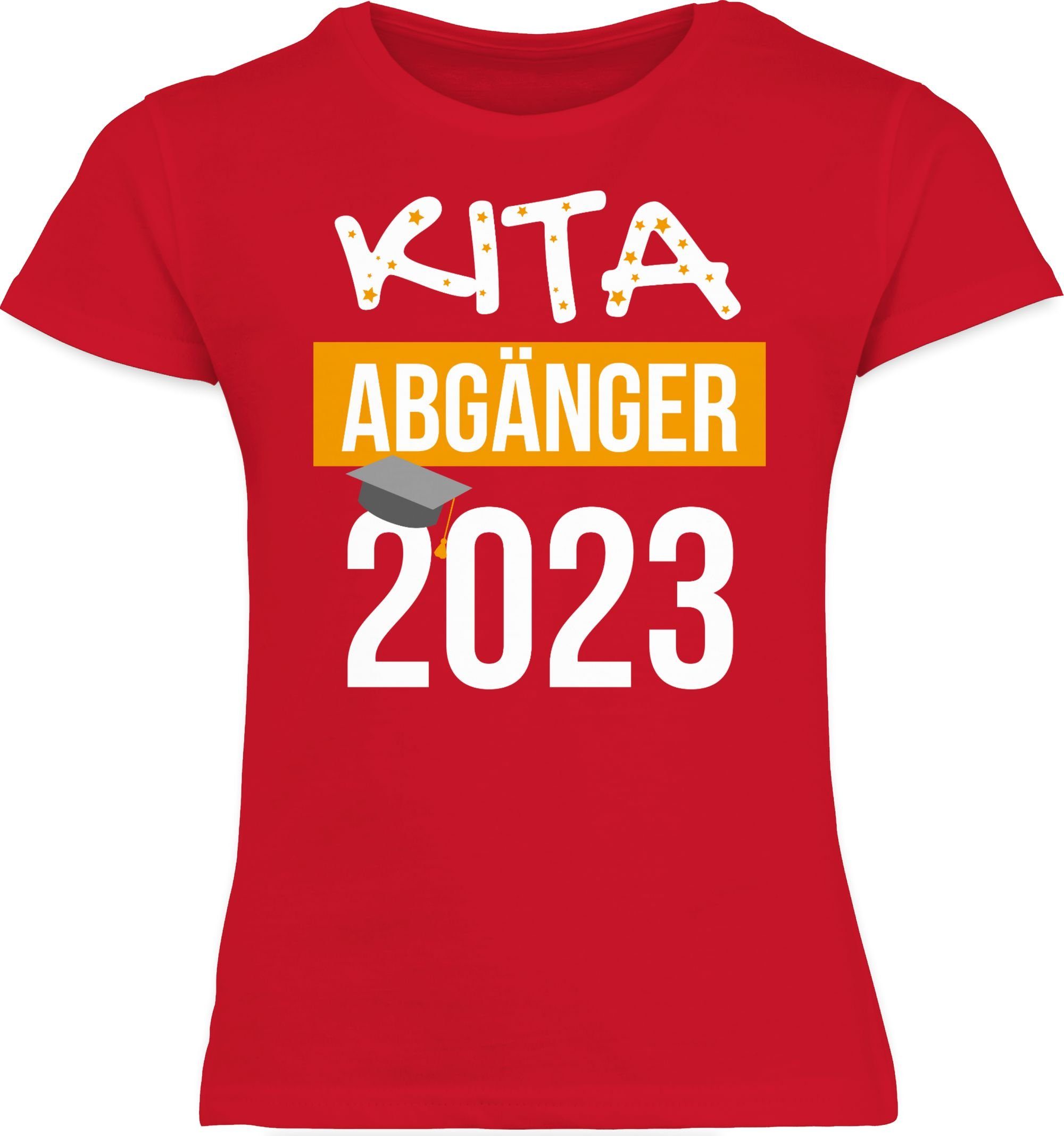 T-Shirt 2023 Abgänger Einschulung Mädchen Kita Shirtracer 2 Rot