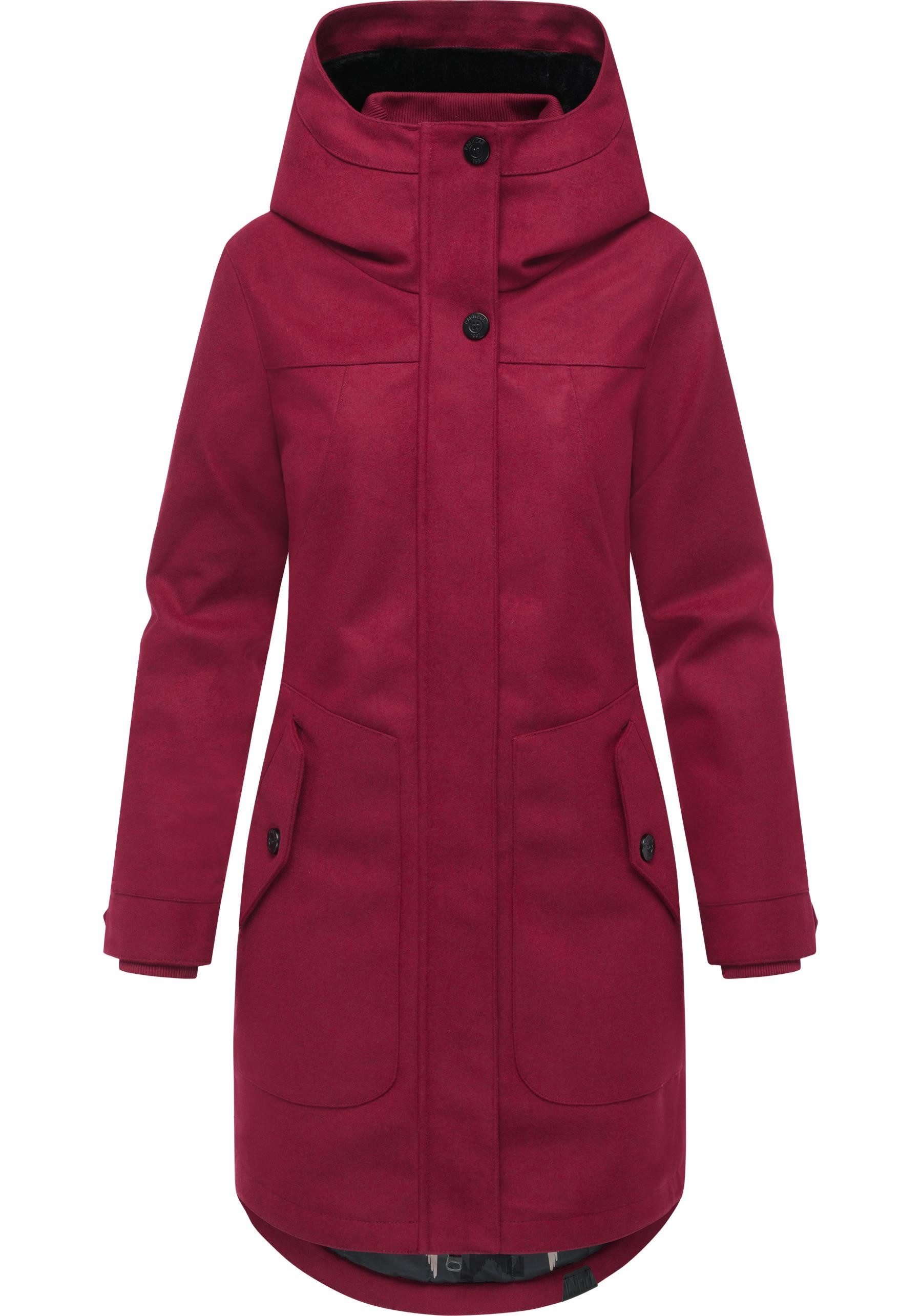Ragwear Wintermantel Jannisa Coat Klassischer Damen Kurzmantel mit Kapuze – Bild 4 von 5
