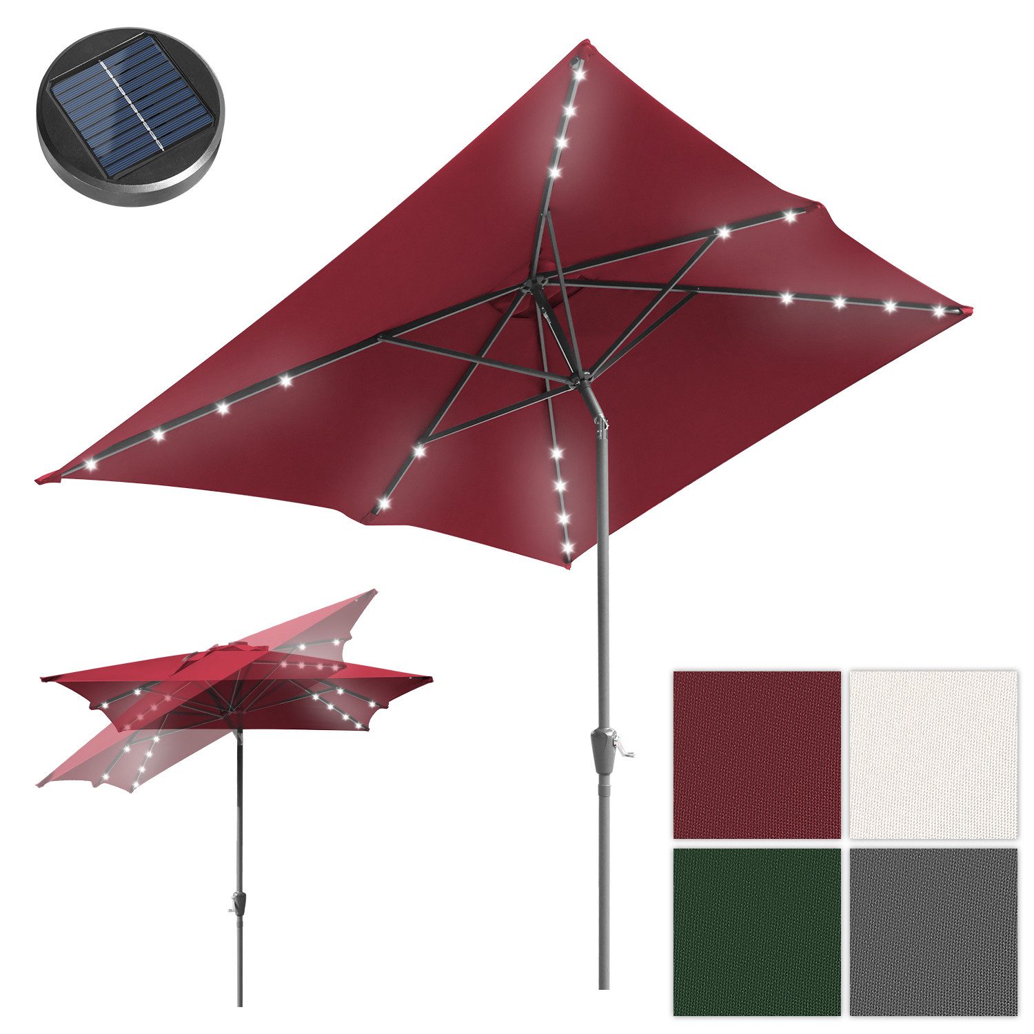 Clanmacy Sonnenschirm Sonnenschirm Rechteckig,Kurbel,Knickbar,neigbar,1.4x2 günstig online kaufen
