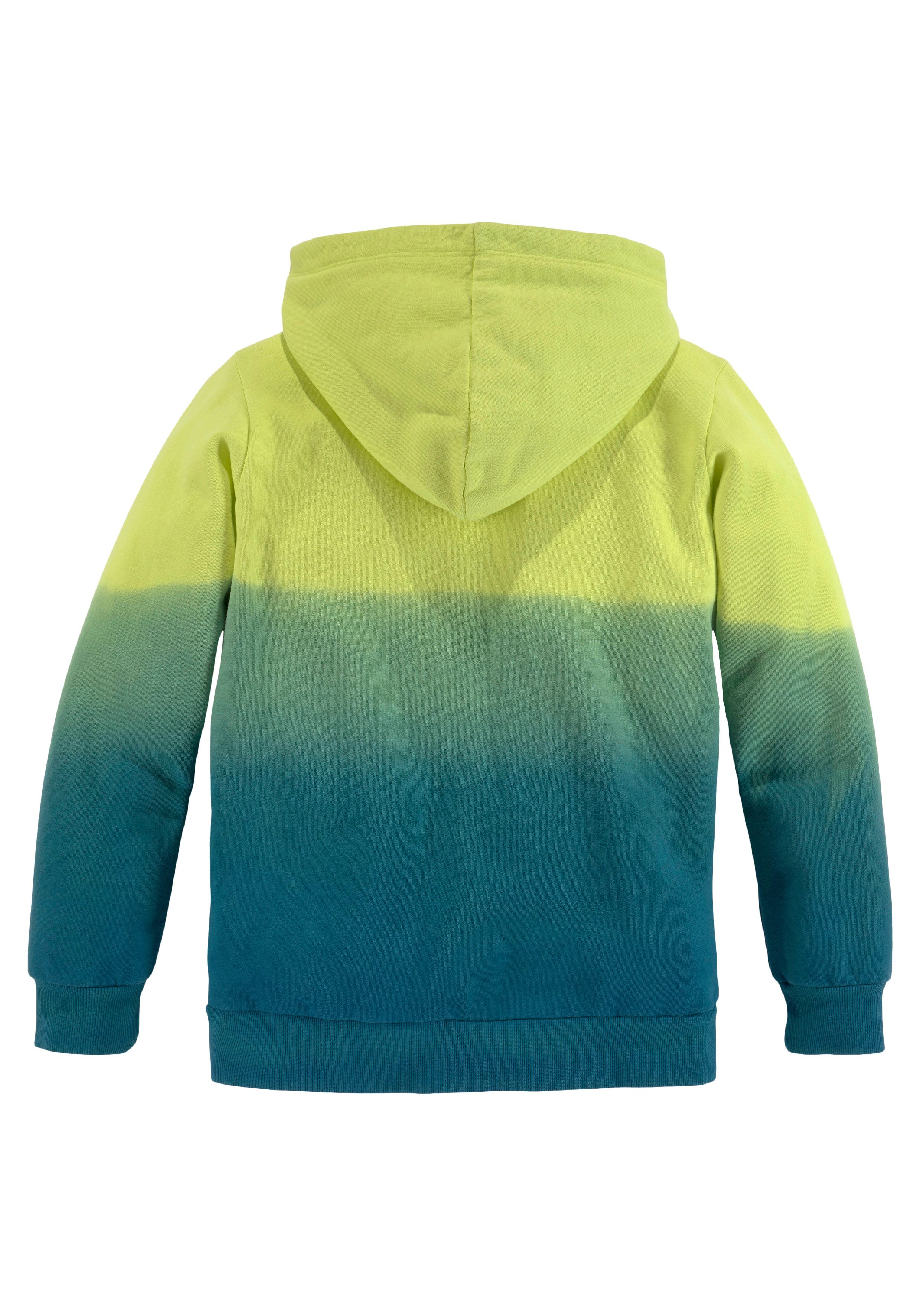 Chiemsee Kapuzensweatshirt Farbverlaufshirt Langarm, bedruckt, Rundhalsausschnitt, aus 100% Baumwolle