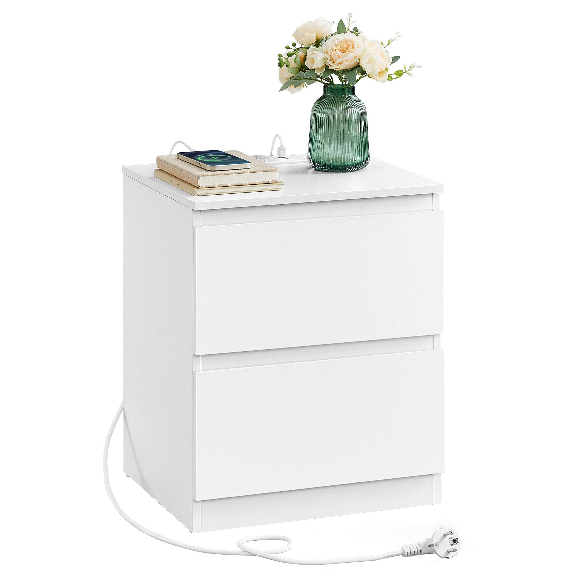 VASAGLE Nachttisch (1-St), Nachttisch mit Steckdosenleiste, Beistelltisch, günstig online kaufen