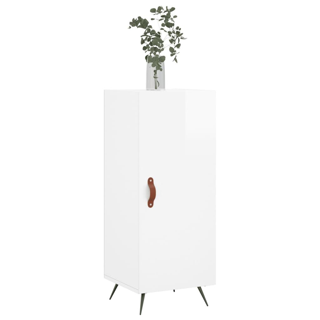 vidaXL Sideboard Sideboard Hochglanz-Weiß 34,5x34x90 cm Holzwerkstoff (1 St)