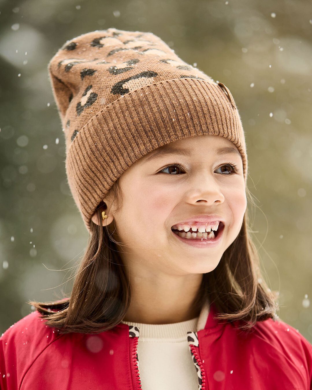 MAXIMO Strickmütze KIDS GIRL-Beanie,Leo Umschlag (1-St) Animal-Print – Bild 4 von 5
