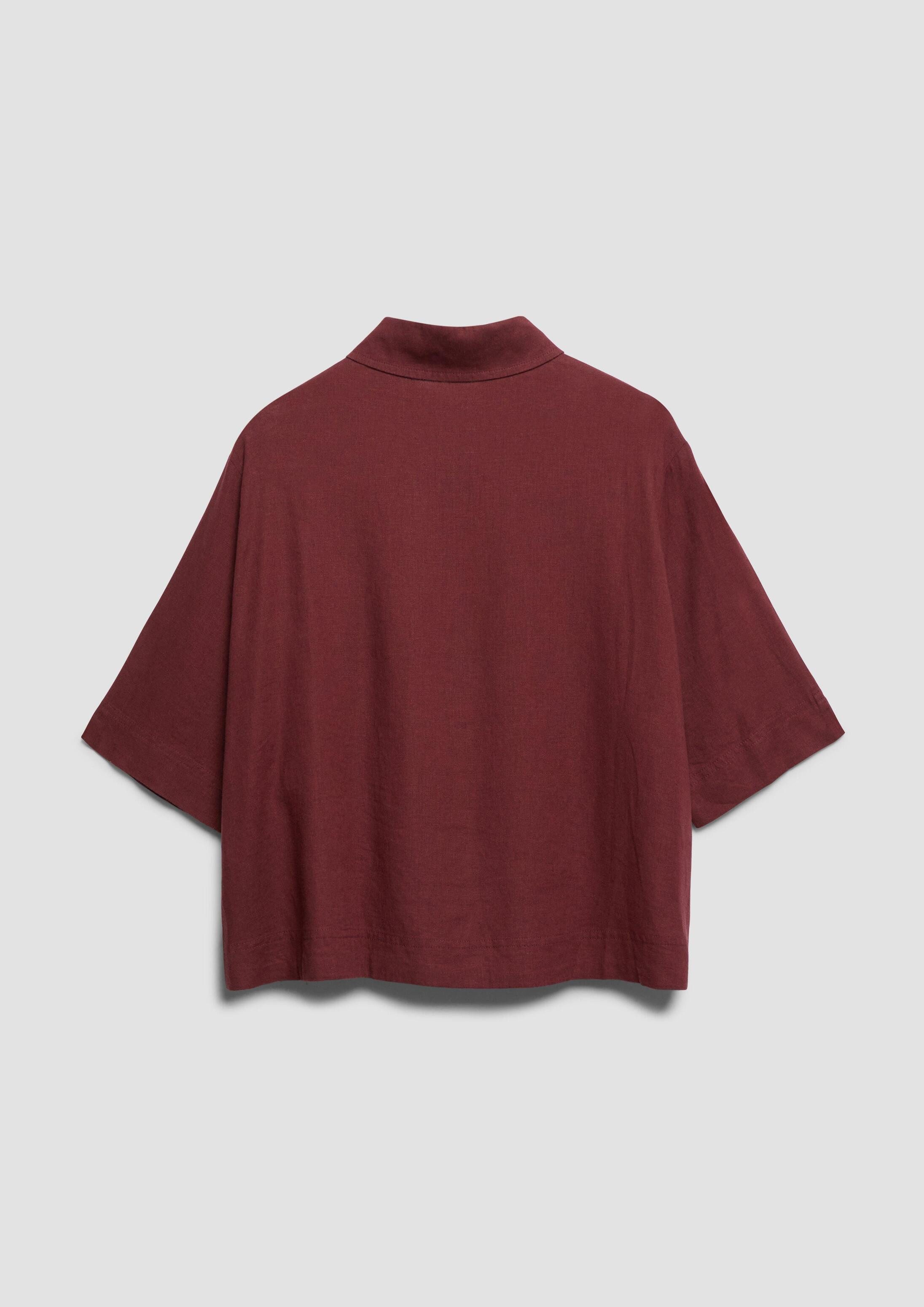 s.Oliver Kurzarmbluse Bluse Kurzarm-Bluse aus Leinenmix