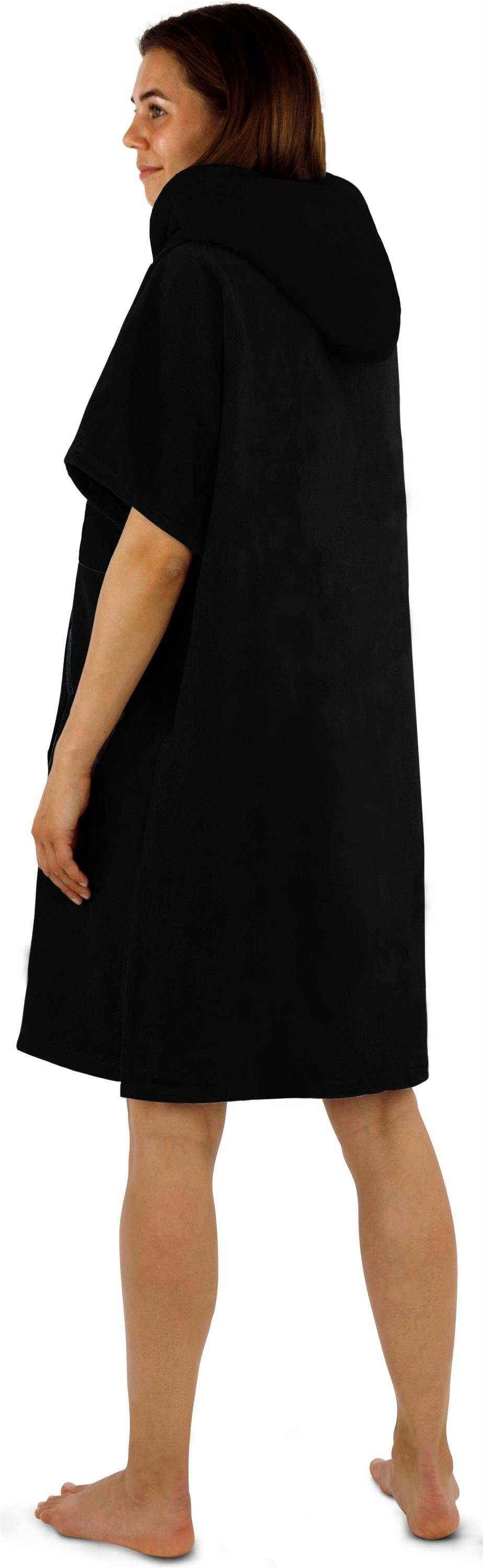 normani Badeponcho Damen Badeponcho, Midilänge, Baumwolle, Kapuze, Schlupf, Badehandtuch aus 100 % saugstarker Baumwolle – Bild 2 von 5