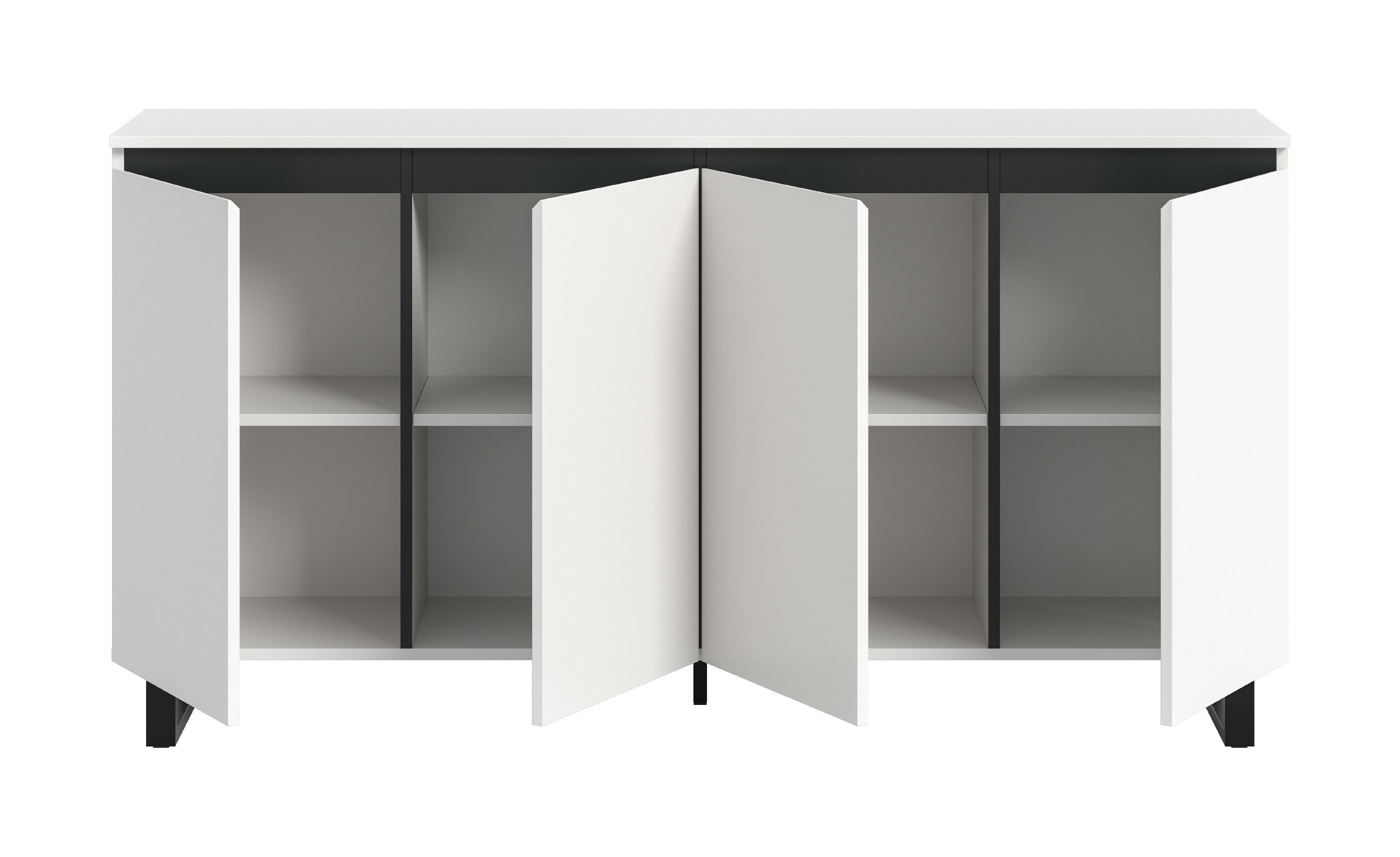 xonox.home Sideboard, weiß Melamin Melamin beschichtet modern 160x84x36 cm