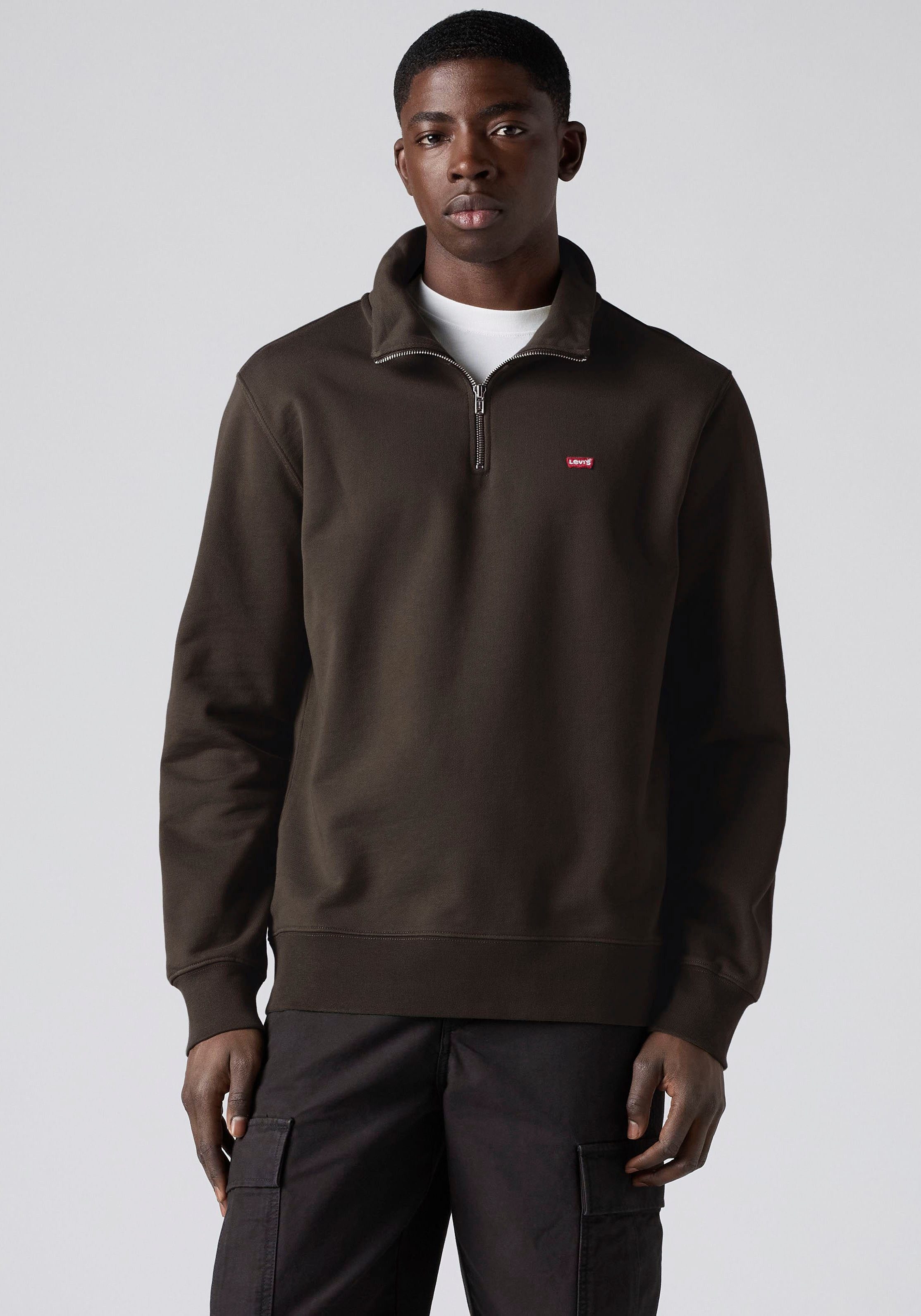 Levi's® Sweatshirt ORIGINAL HM 1/4 ZIP mit Troyer-Kragen und Logo-Stickerei