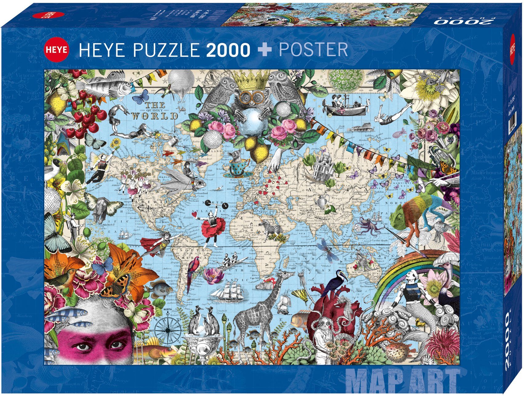 HEYE Puzzle Quirky World, 2000 Puzzleteile, Made in Europe