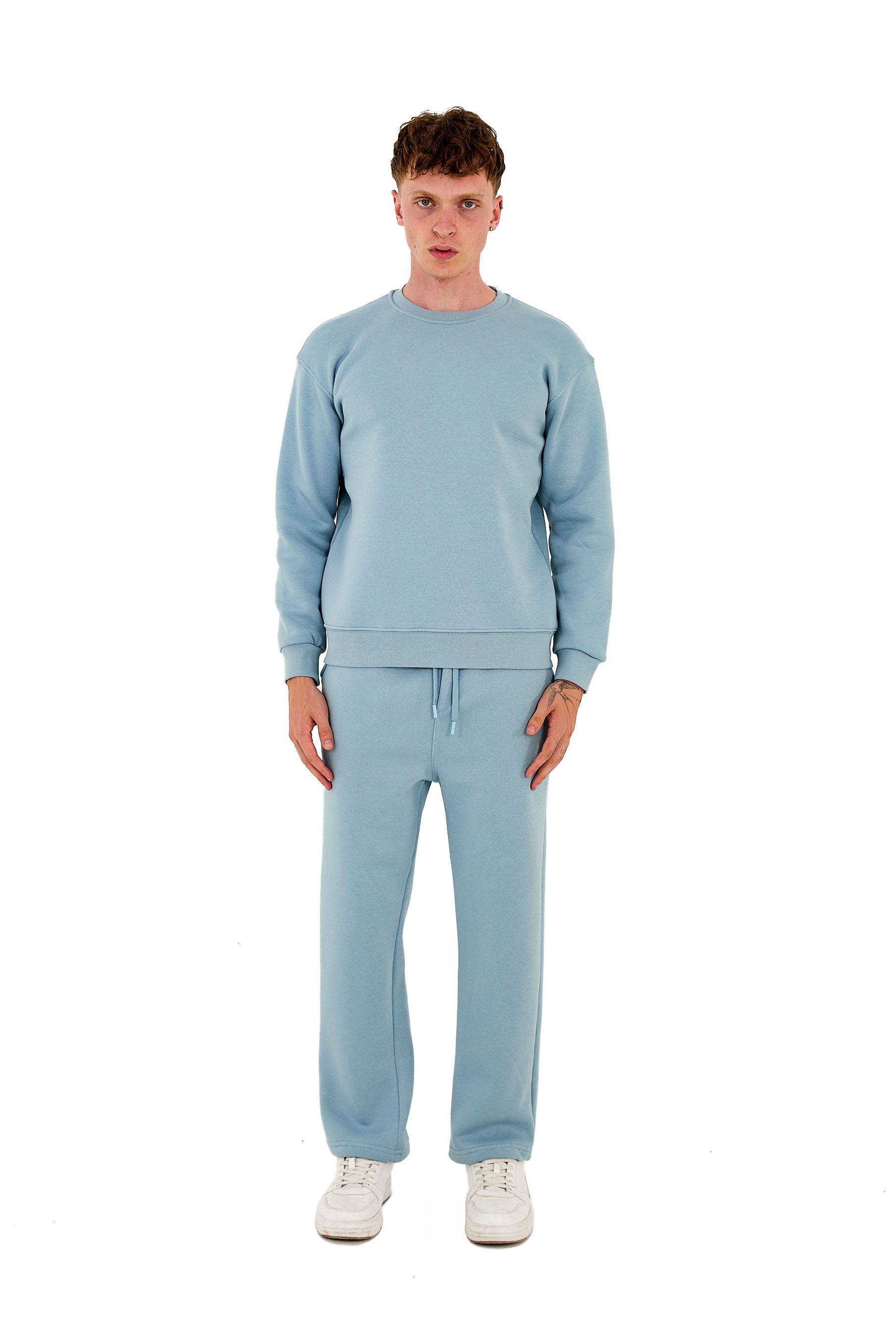 Denim Distriqt Jogginganzug Sportlicher Herren Zweiteiler aus Heavy Cotton Blau XXL