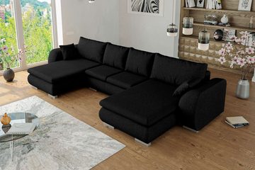 Stylefy Wohnlandschaft Clemens, Sofa, U-Form, Wellenfederung