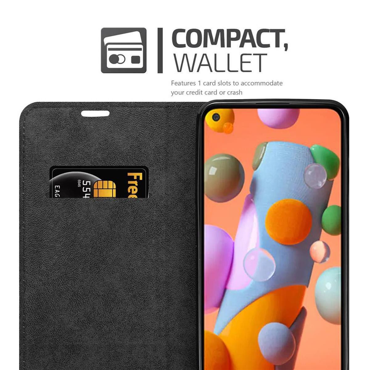 Cadorabo Handyhülle für Samsung Galaxy A11 / M11 Hülle Samsung Galaxy A11 / M11, Hülle Schutzhülle mit Standfunktion, Magnetverschluss und Kartenfach