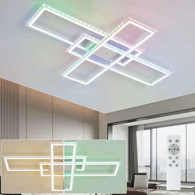 ZMH LED Deckenleuchte Schlafzimmerlampe Dimmbar mit Fernbedienung RGB, LED fest integriert, RGB, 50W