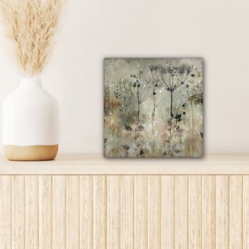 OneMillionCanvasses® Leinwandbild Blumen - Grau - Natur - Kunst, (1 St), Leinwand Bilder für Wohnzimmer Schlafzimmer, 20x20 cm