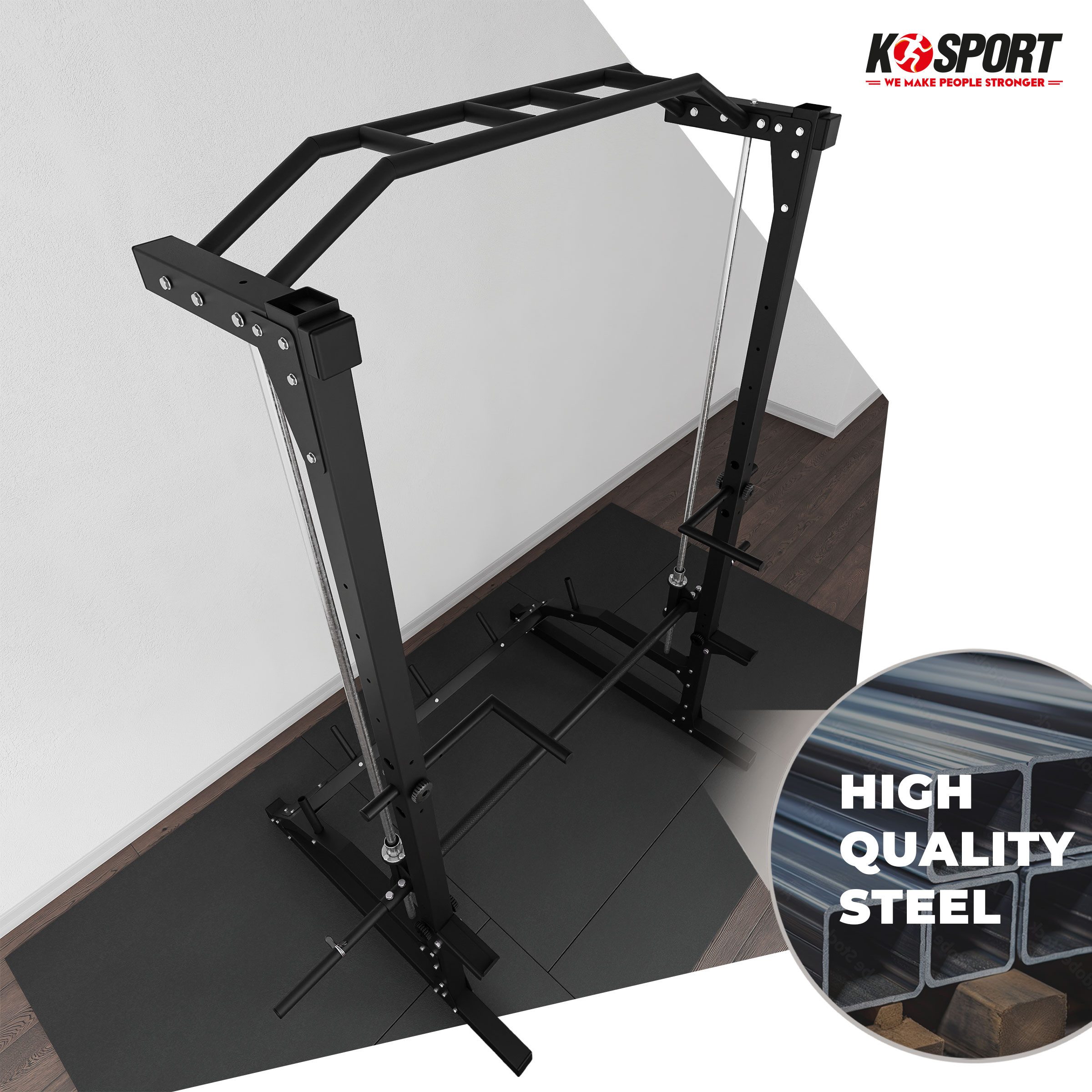 K-SPORT Kraftstation SMITH MACHINE bis 175kg belastbar, (Multipresse, geführte Bewegung der Hantelstange), Made in EU!