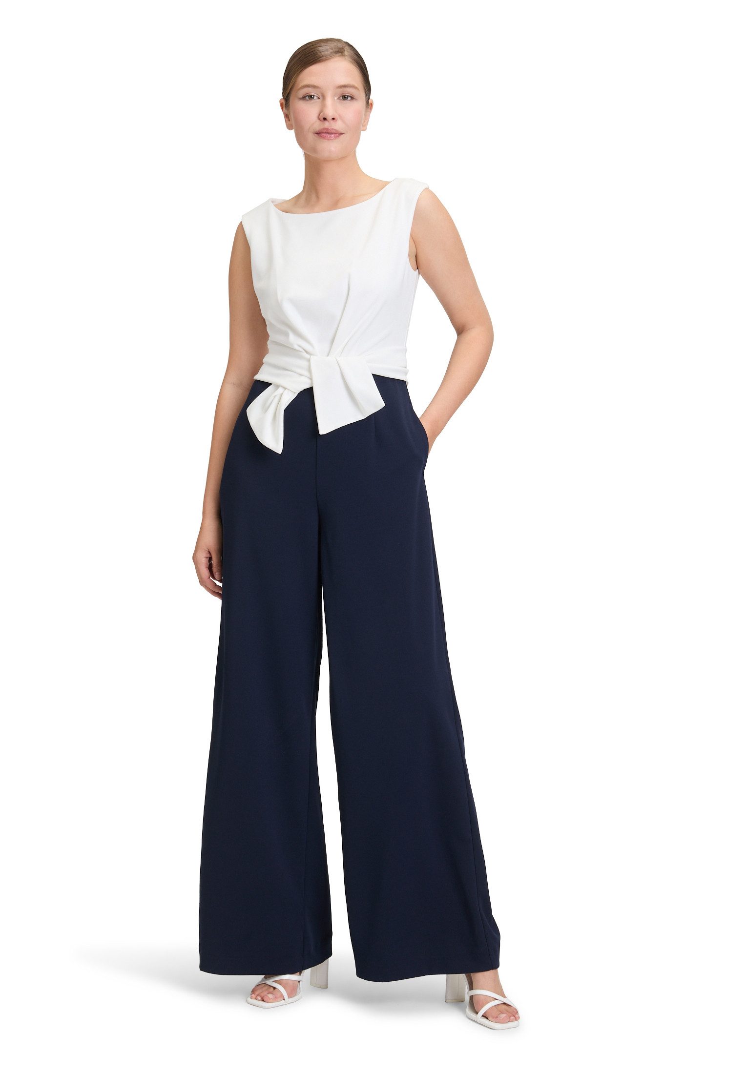 Vera Mont Overall Damen mit weitem Bein (1-tlg) Bunddetail günstig online kaufen