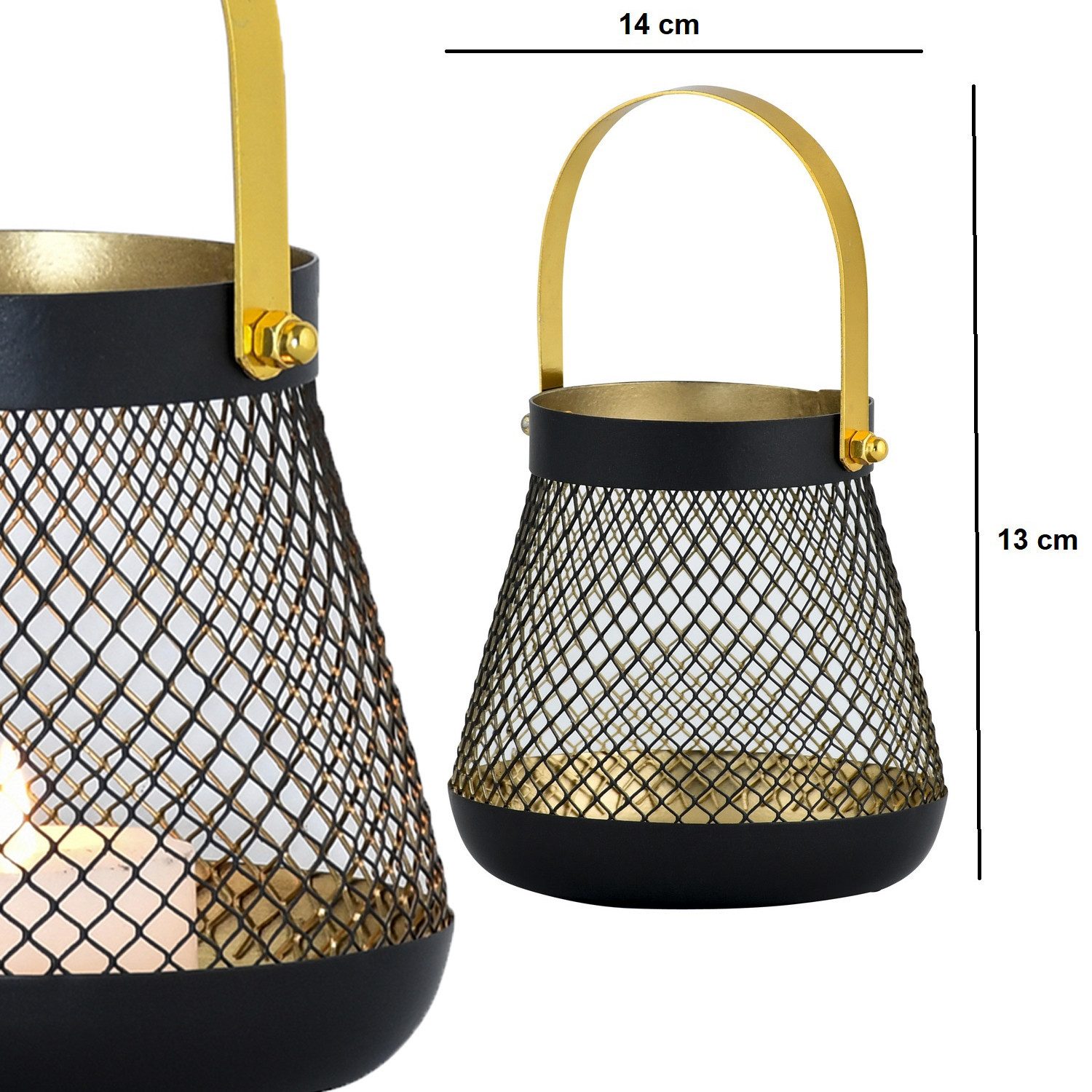 Marrakesch Orient & Mediterran Interior Teelichthalter 2er Set Skandinavische Deko Teelichthalter Kerzenhalter Windlichter (2 St), Handarbeit