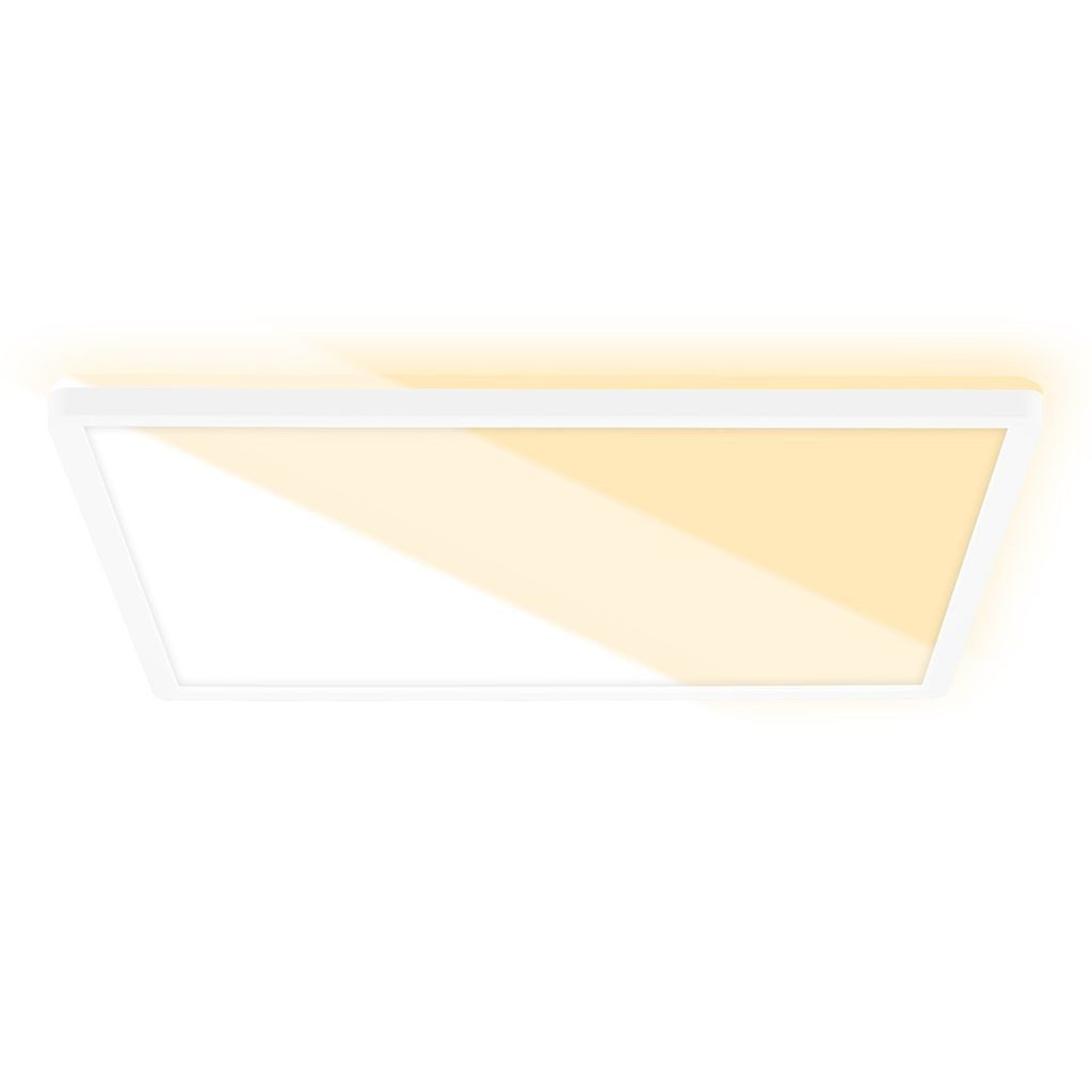 Briloner Leuchten LED Deckenleuchte 7558016, Bluetooth, LED fest integriert, 2700K - Extra-Warmweiß, Farbtemperatur über CTS Schalter regelbar, eckig, weiß, 29,3 cm