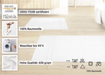 Badematte ZOLLNER, Ideal für Fußbodenheizung, 100% Baumwolle, rechteckig, Badematte, 100% Baumwolle, vom Hotelwäschespezialisten