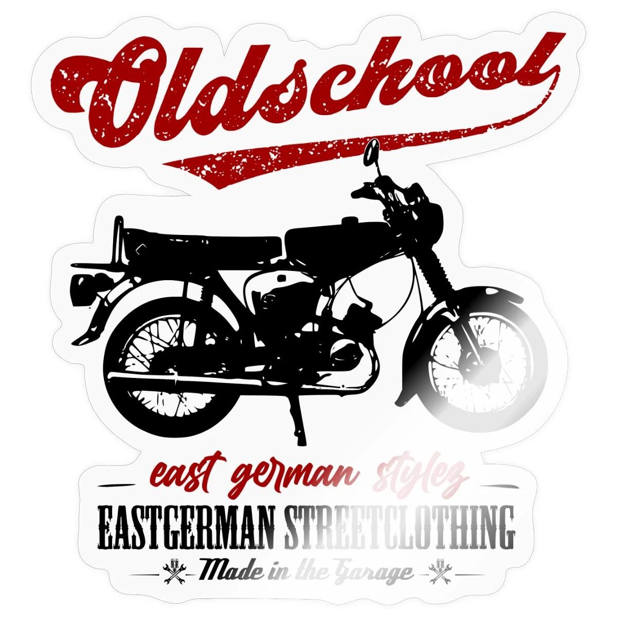 Spreadshirt Aufkleber Oldschool Simson S51 - DDR - East German Flair Sticker Aufkleber
