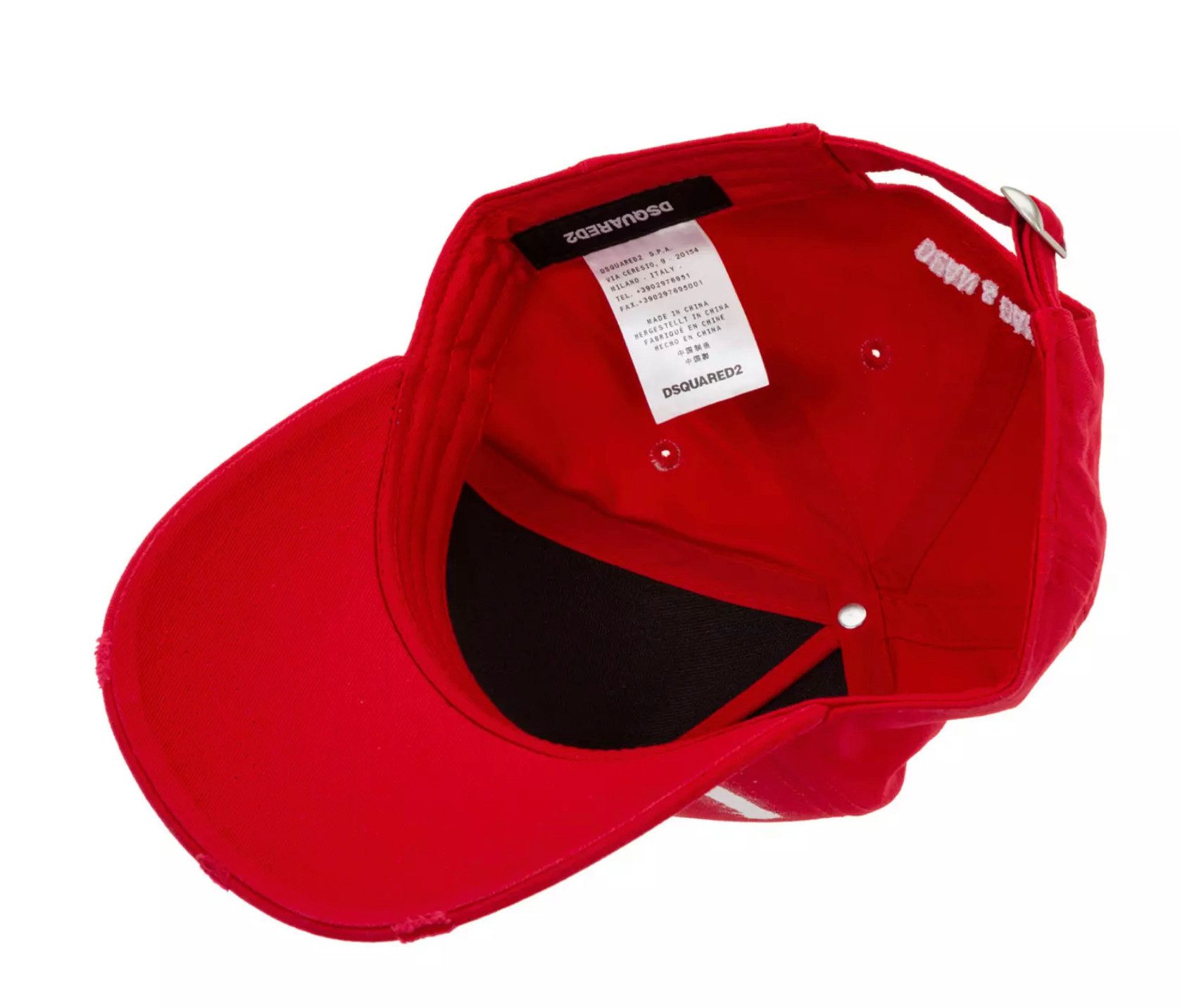 Dsquared2 Baseball Cap BE ICON BE COOL Spray-Effekt Baseballkappe Kappe Cap Distressed-Details auf der Spitze