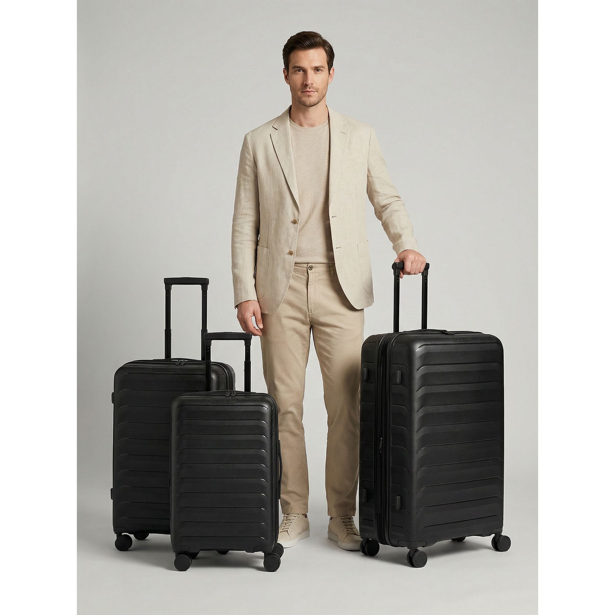 D&N Trolleyset Toronto, 4 Rollen, (3-teilig, 3 tlg), Polypropylen