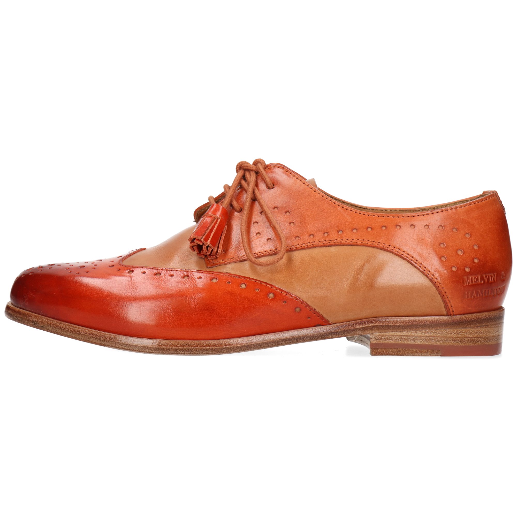 Melvin & Hamilton Selina 41 Leder-Derby Schuhe für Damen Schnürschuh Flache Absätze, Echtes Leder, Vegetabile Gerbung