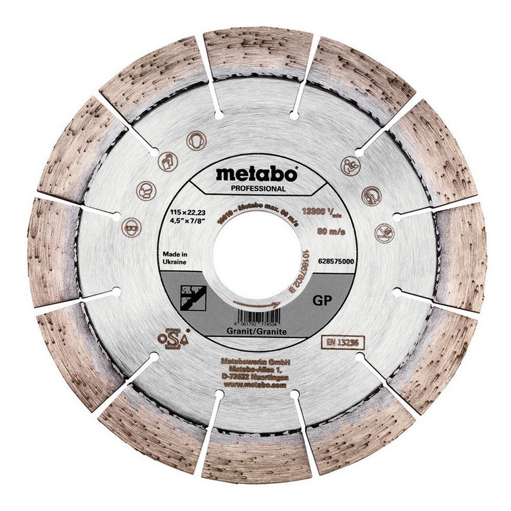metabo Trennscheibe, Ø 115 mm, Diamant 115 x 22,23 mm Granit professional