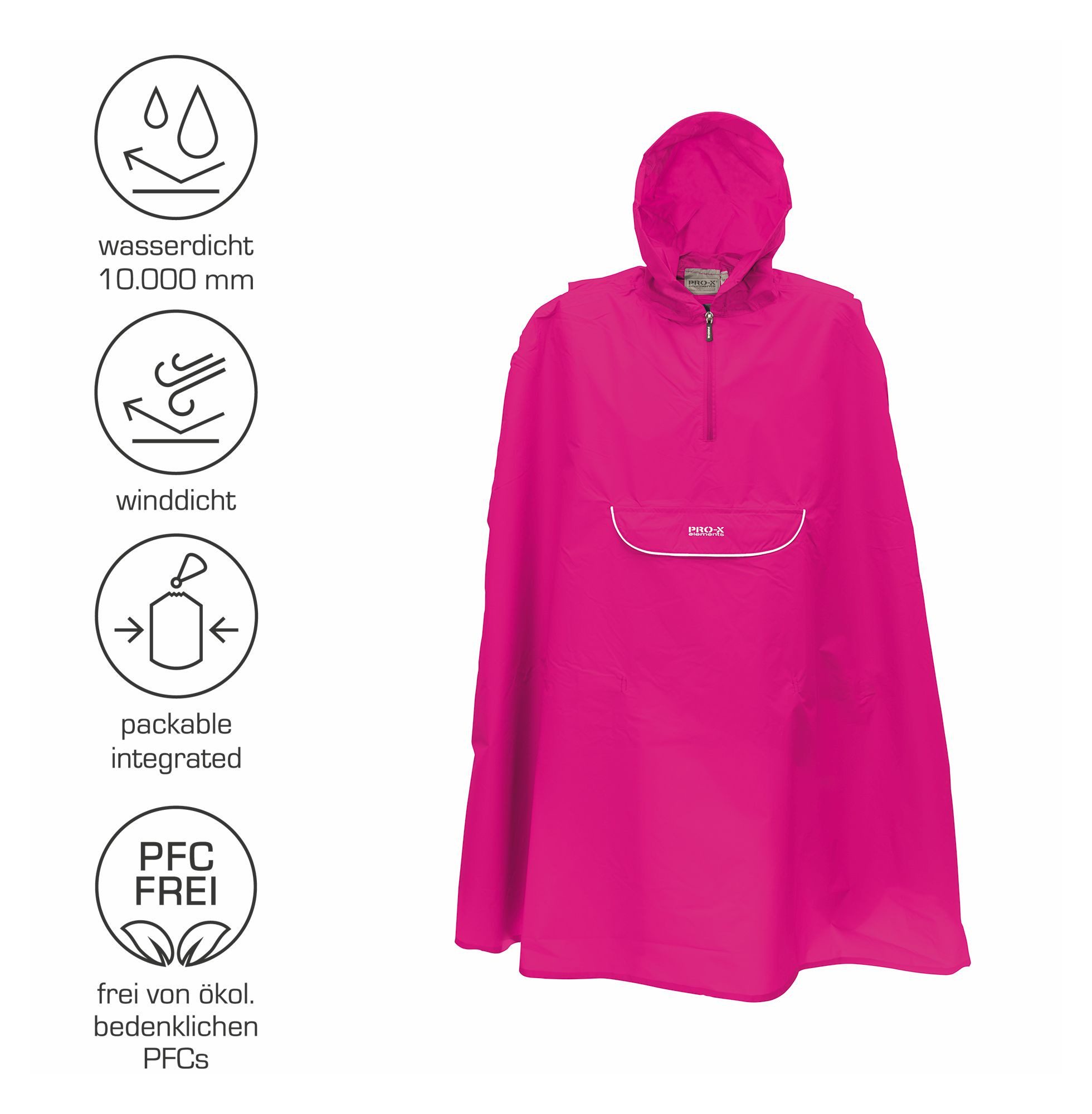 PRO-X ELEMENTS Regenponcho PASINO Wasserabweisend