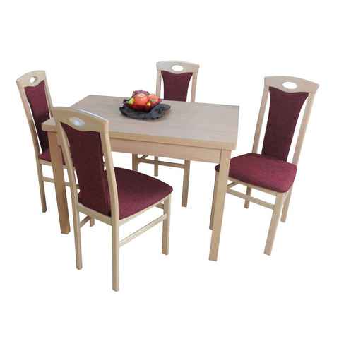 moebel-direkt-online Essgruppe Janina, (Spar-Set, Tischgruppe 5tlg), Tisch mit 4 Stühlen