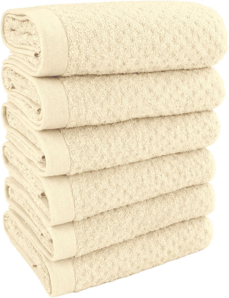 OTTO home Handtücher Corrin, 6 Premium Handtücher, 500 gr/m², 50x100cm, Frottier (6-St), 100% Baumwolle, mit Struktur, weich, uni, 5 Jahre Garantie