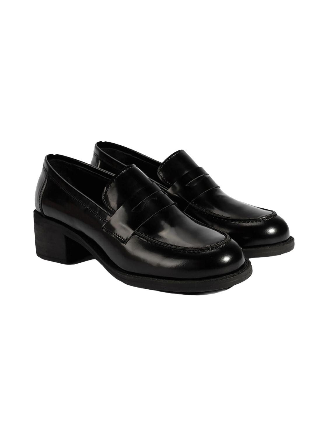 Desa Damen-Lederslipper – Blockabsatz, abriebfeste Sohle, einfaches An- un Loafer
